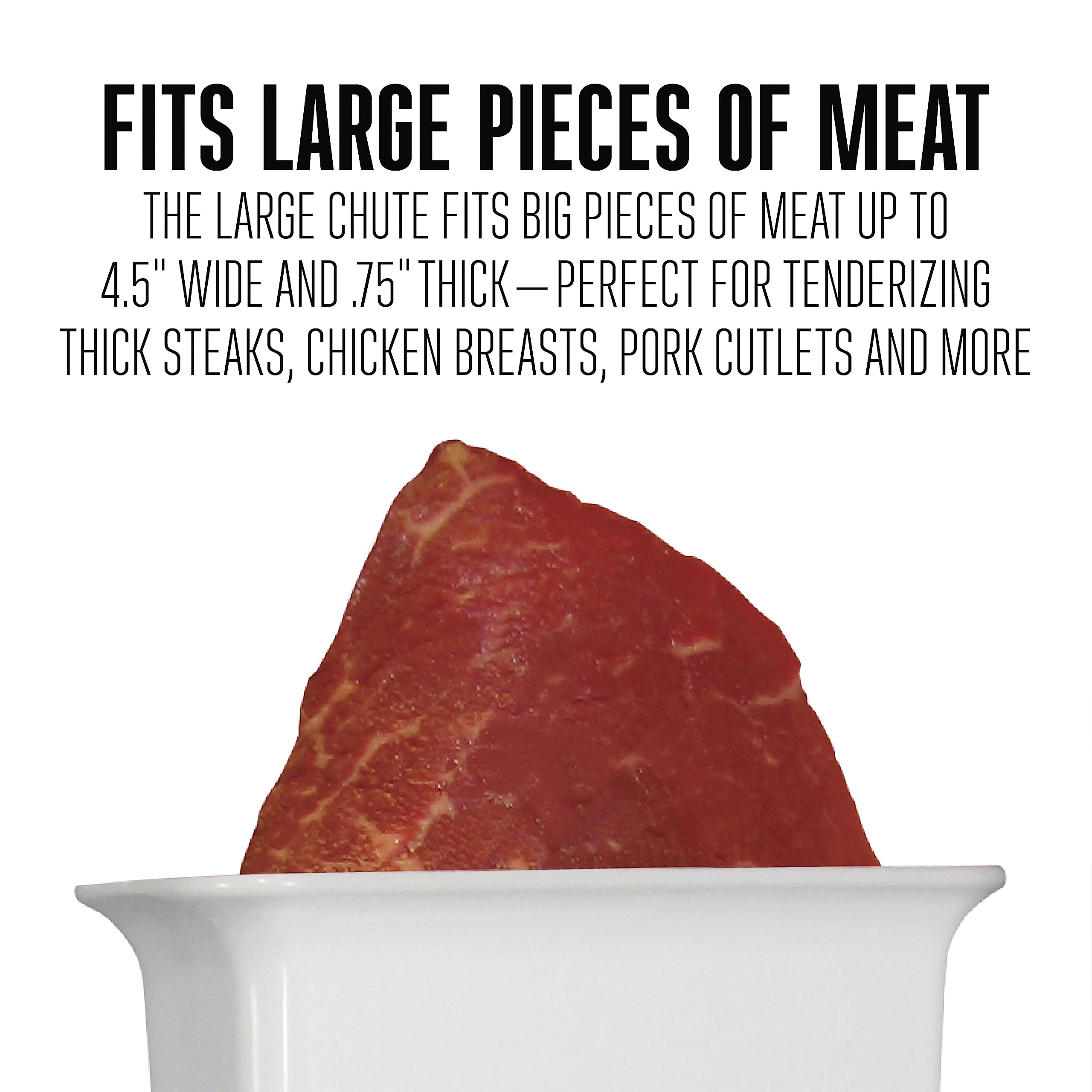 Weston Meat Tenderizer Tool & Cuber Heavy Duty, Quick and Easy Manual Operation For Cuts Up To 4.5” Wide x .75” Thick, Durable Aluminum Construction, Stainless Steel Blades, White (07-3101-W-A)