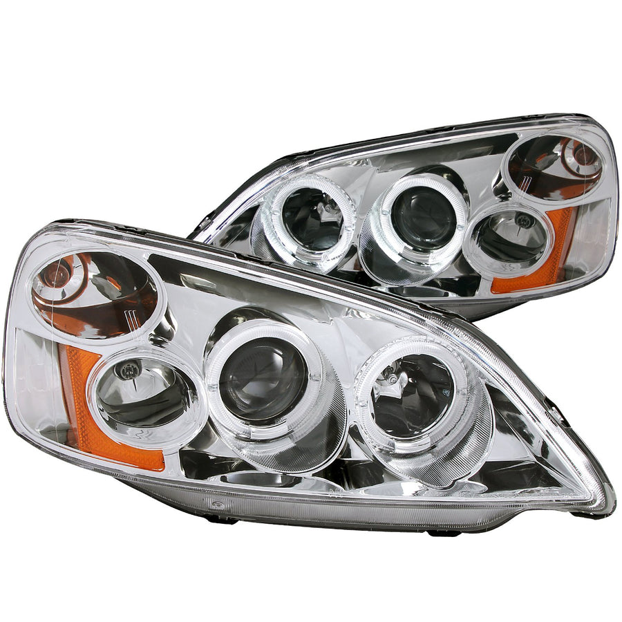 Honda Civic Anzo USA 121056 Projector with Halo Chrome Headlight Assembly - (Sold in Pairs)