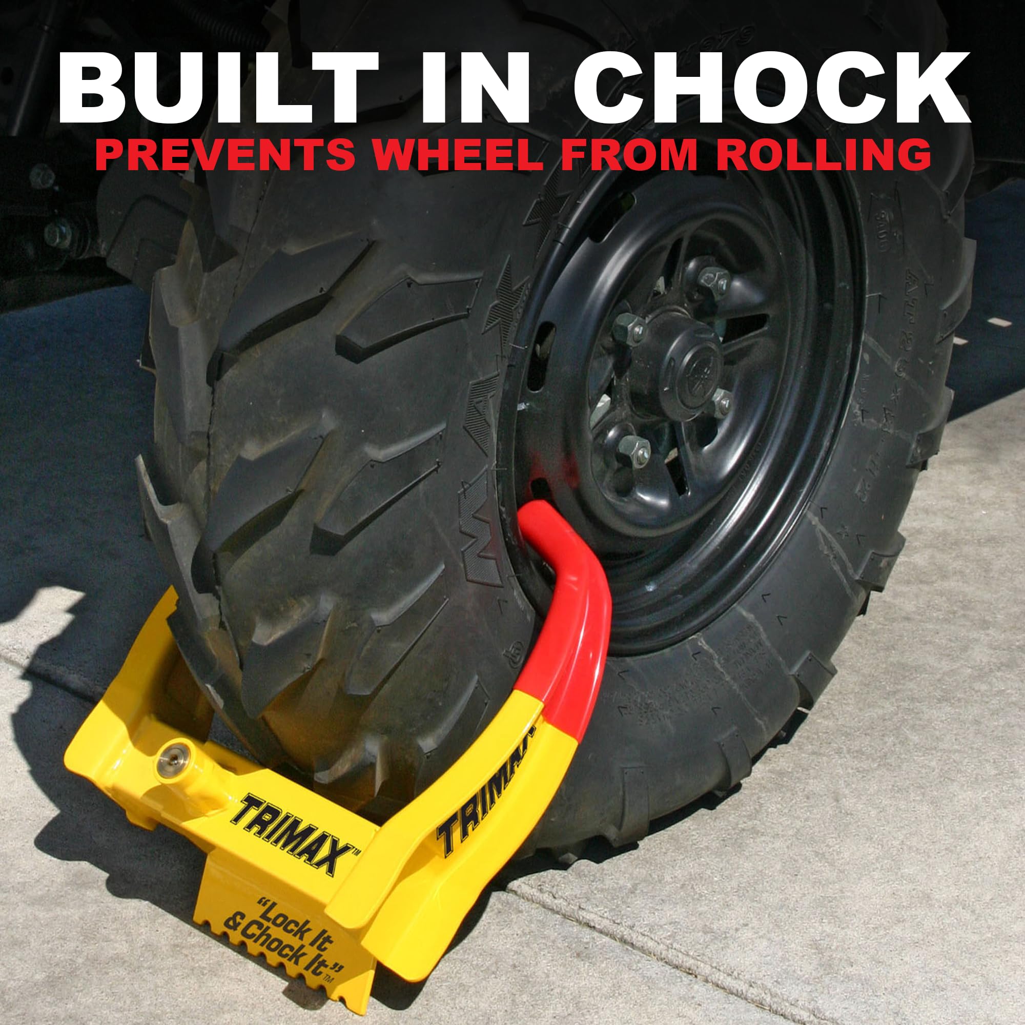 TRIMAX TCL65 - Wheel Lock Trailer - Fits 6"-10.5" Tires - Boot Lock for Trailer, Car, Truck, Boat, ATV, Camper, and More