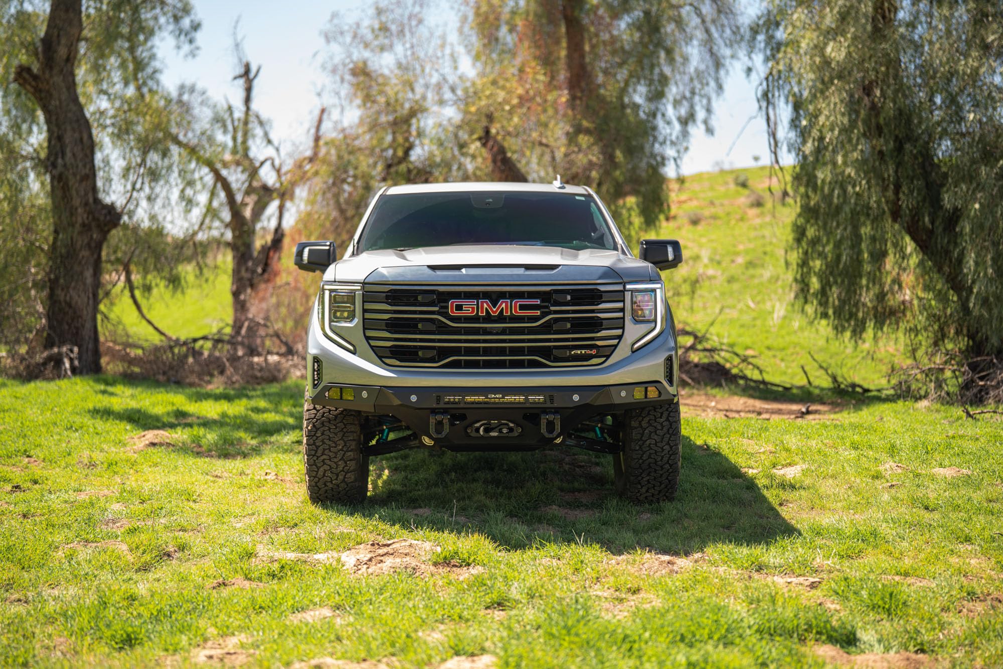 Offroad DV8 Spec Series Front Bumper for 2022-2025 GMC Sierra 1500 | Heavy-Duty Winch Mount | 20" Light Bar Mount | (4) 3" Pod Light Mounts | Steel Full Front Skid Plate | Low-Profile Fitment