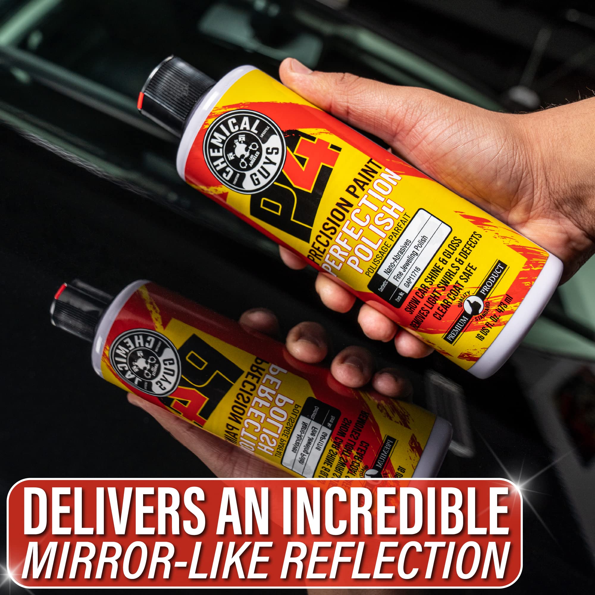 Chemical Guys Precision P4 Paint Perfection Polish - Scratch Remover & Swirl Remover for Cars, Trucks, Motorcycles, & SUVs, Fixes Paint Imperfections & Towel Marks, Restores Gloss & Clarity, 16 oz
