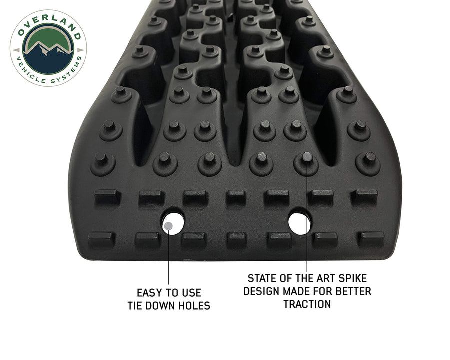 Recovery Ramp Overland Vehicle Systems with Pull Strap and Storage Bag - Gray/Black Universal - Max Load 10,000lbs - for Trucks, SUV's, Cars, and Trailers