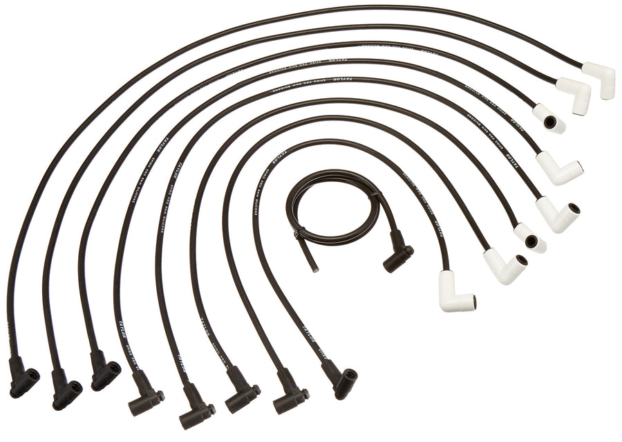 Taylor Cable 75002 Spiro Pro 8mm White Ceramic Boot Boot Race Fit Wire Set 90? Black
