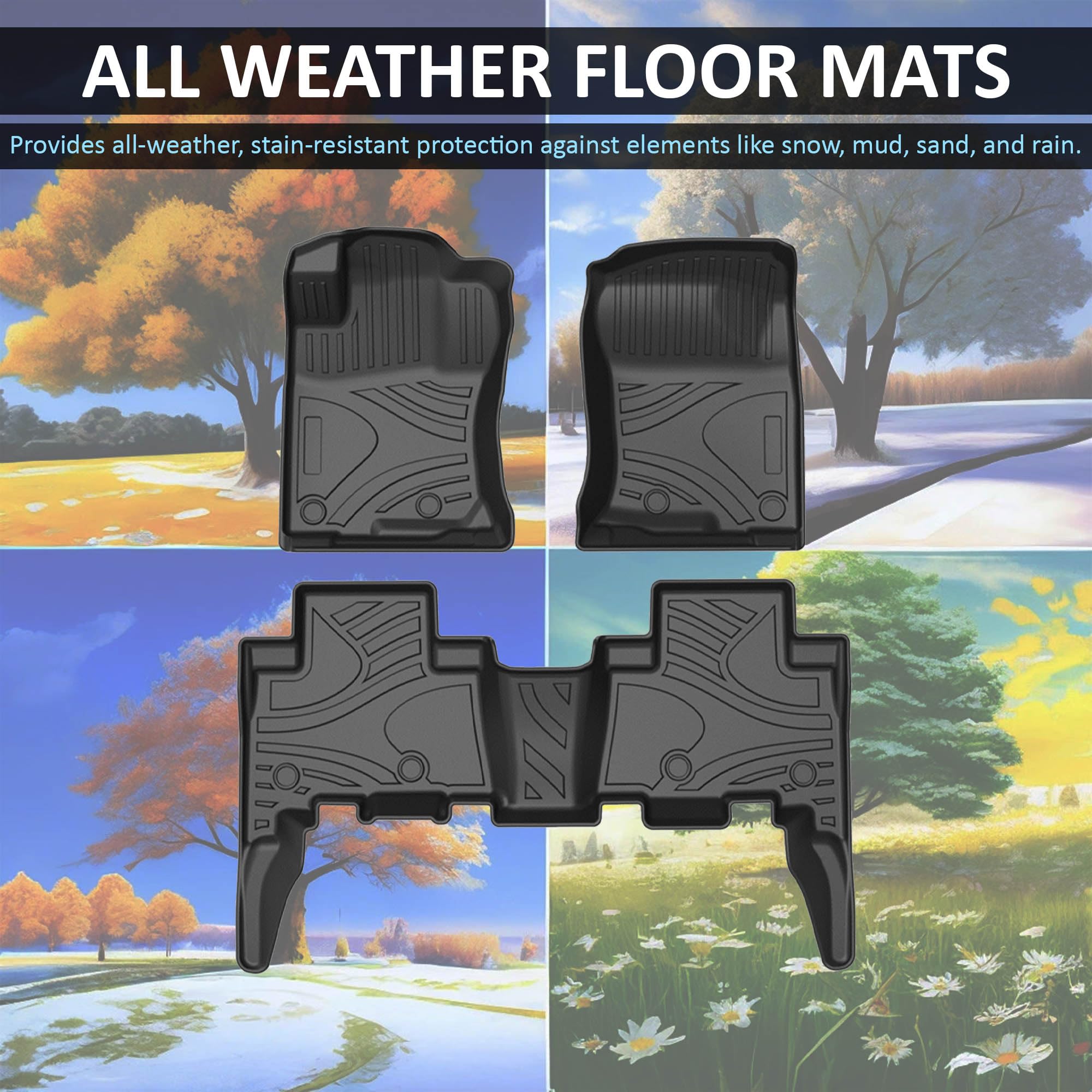 TOTALINER Black Horse Heavy Duty Floor Mat Anti-Skid Black 1.37'' Thickness Compatible with 2013-2023 Toyota 4Runner 5-seats-FMT4R13