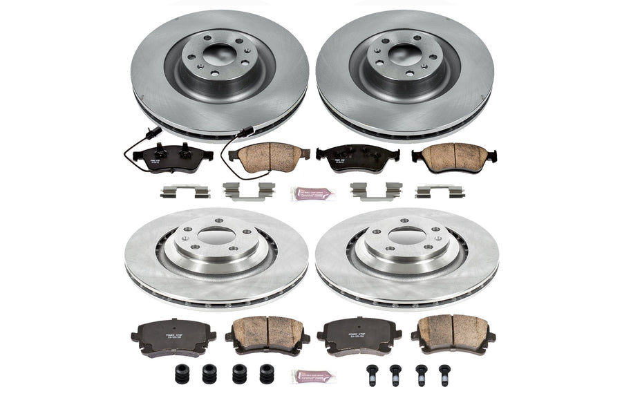 Power Stop Autospecialty KOE5746 Front and Rear Replacement Brake Kit-OE Brake Rotors & Ceramic Brake Pads