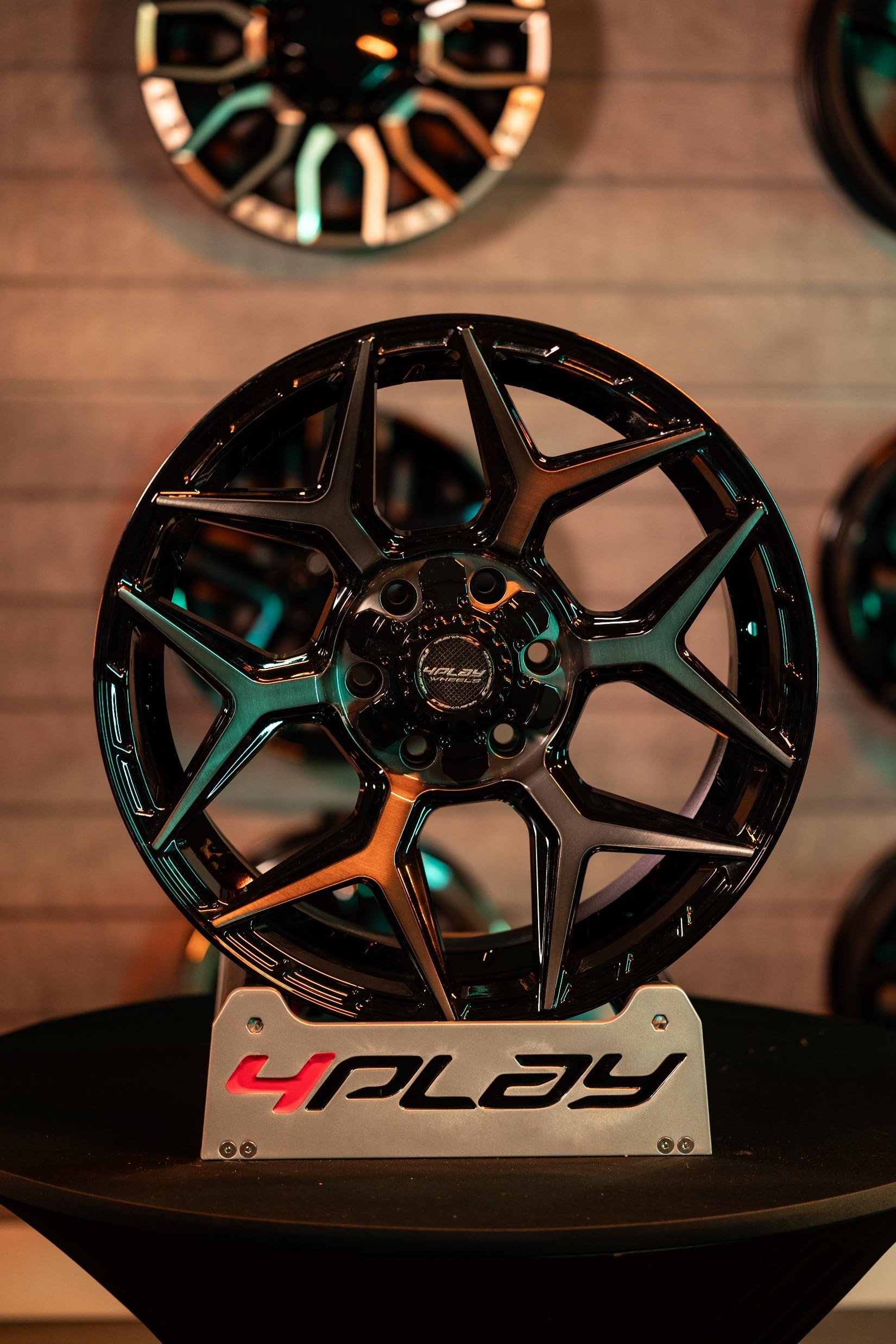 20 Inch 4PLAY Wheels Rim 4P06 Fits 8x180 20x9 Gloss Black Brushed with Tinted Clear (1)