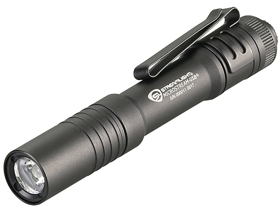 Streamlight MicroStream 66601 250-Lumen EDC Ultra-Compact Flashlight with USB Rechargeable Battery, Clear Retail Packaging, Black