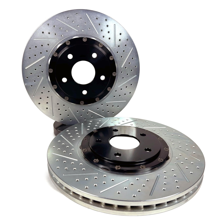 Baer Brakes 2261044 Front EradiSpeed+ 2-piece Brake Rotors Slotted Drilled Zinc Plated