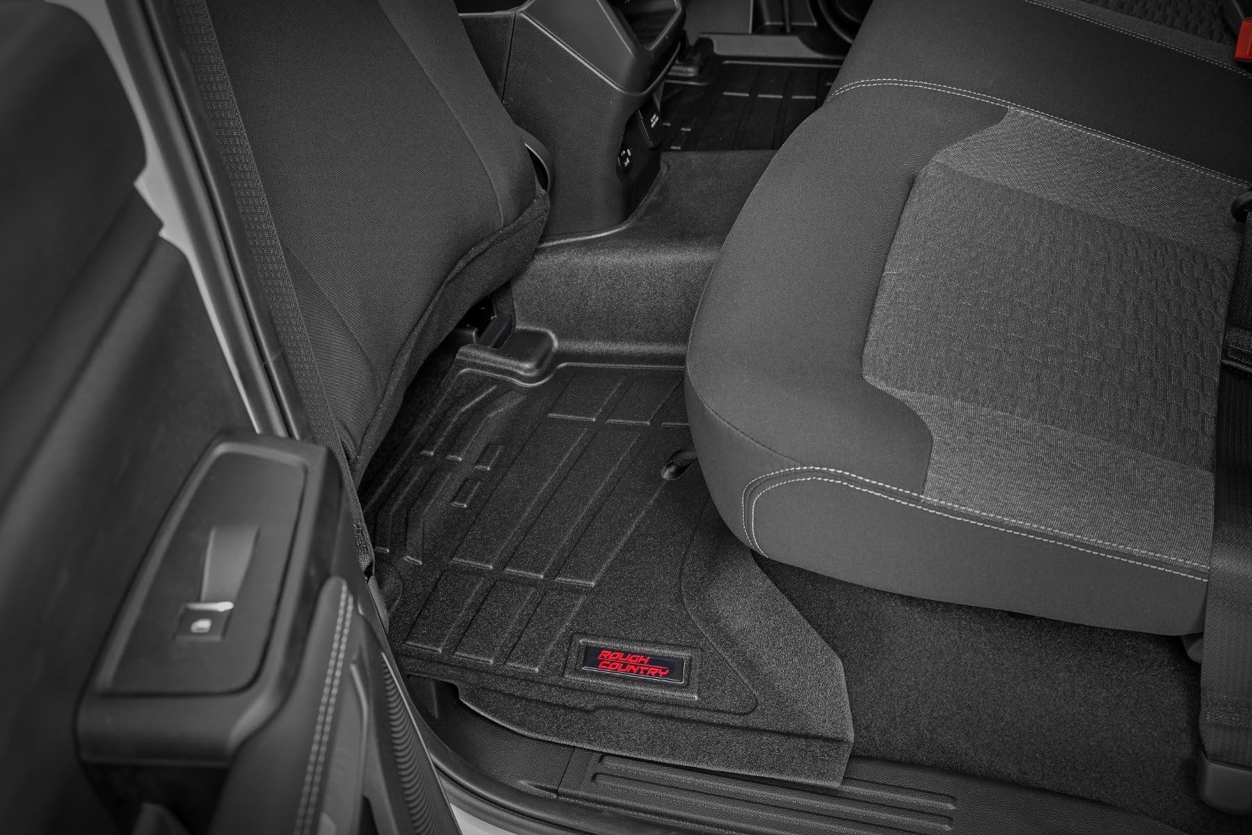 Sure-Fit Rough Country All Weather Floor Mats for Ford Ranger (2024-2025) Crew Cab - Non-Slip, Waterproof, Flexible Rubber Mat, Front & Rear Set