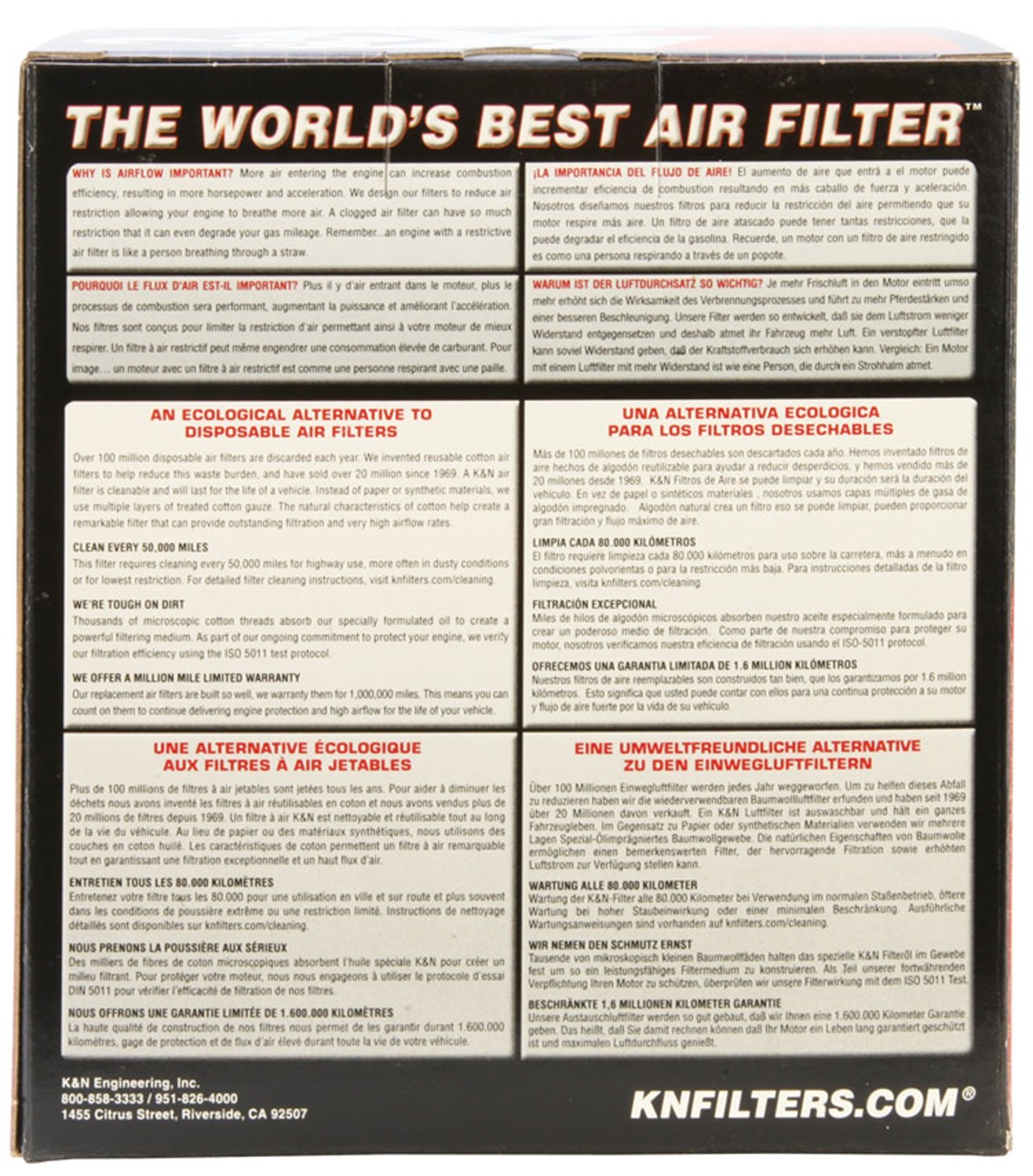 K&N Air Filter: High Performance, Premium, Washable, Industrial Replacement Engine Filter, Heavy Duty: E-2415
