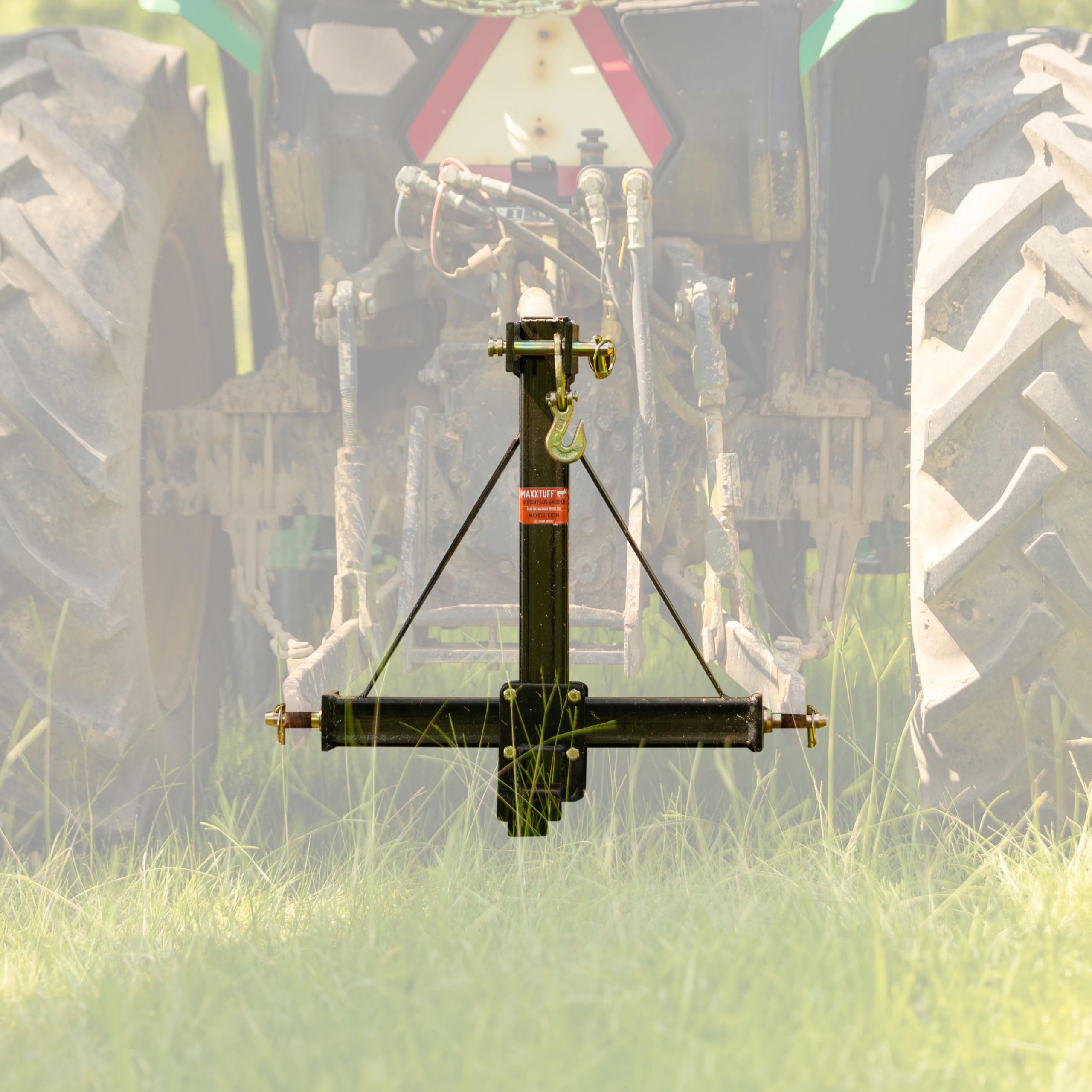 3-Point MAXXTUFF Heavy-Duty Log Skidder Deluxe with Chain and Bonus 2” Receiver Hitch, Model RLS001