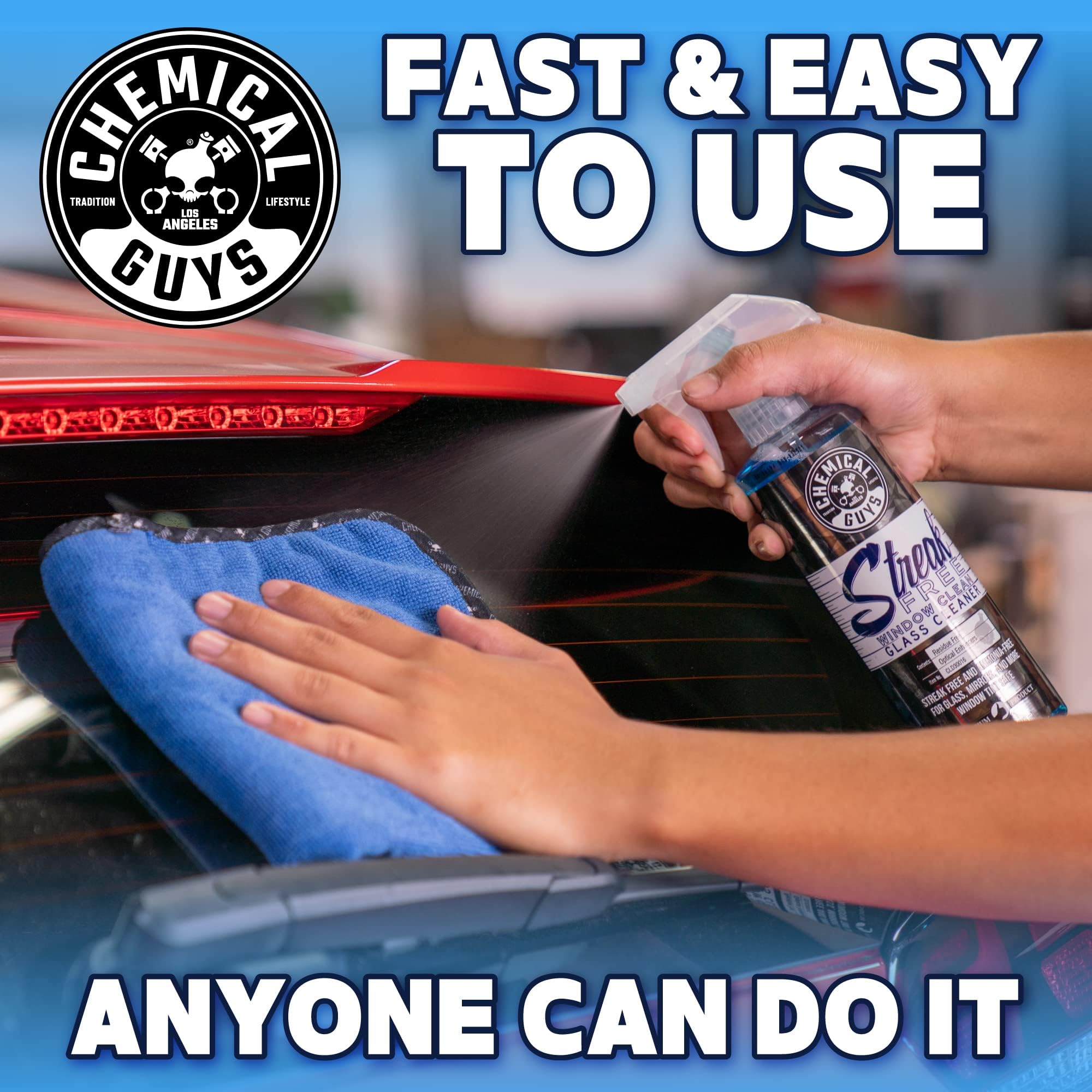 Chemical Guys Streak Free CLD30016 Glass & Window Cleaner (Works on Glass, Windows, Mirrors, Navigation Screens & More; Car, Truck, SUV and Home Use), Ammonia Free & Safe on Tinted Windows, 16 fl oz