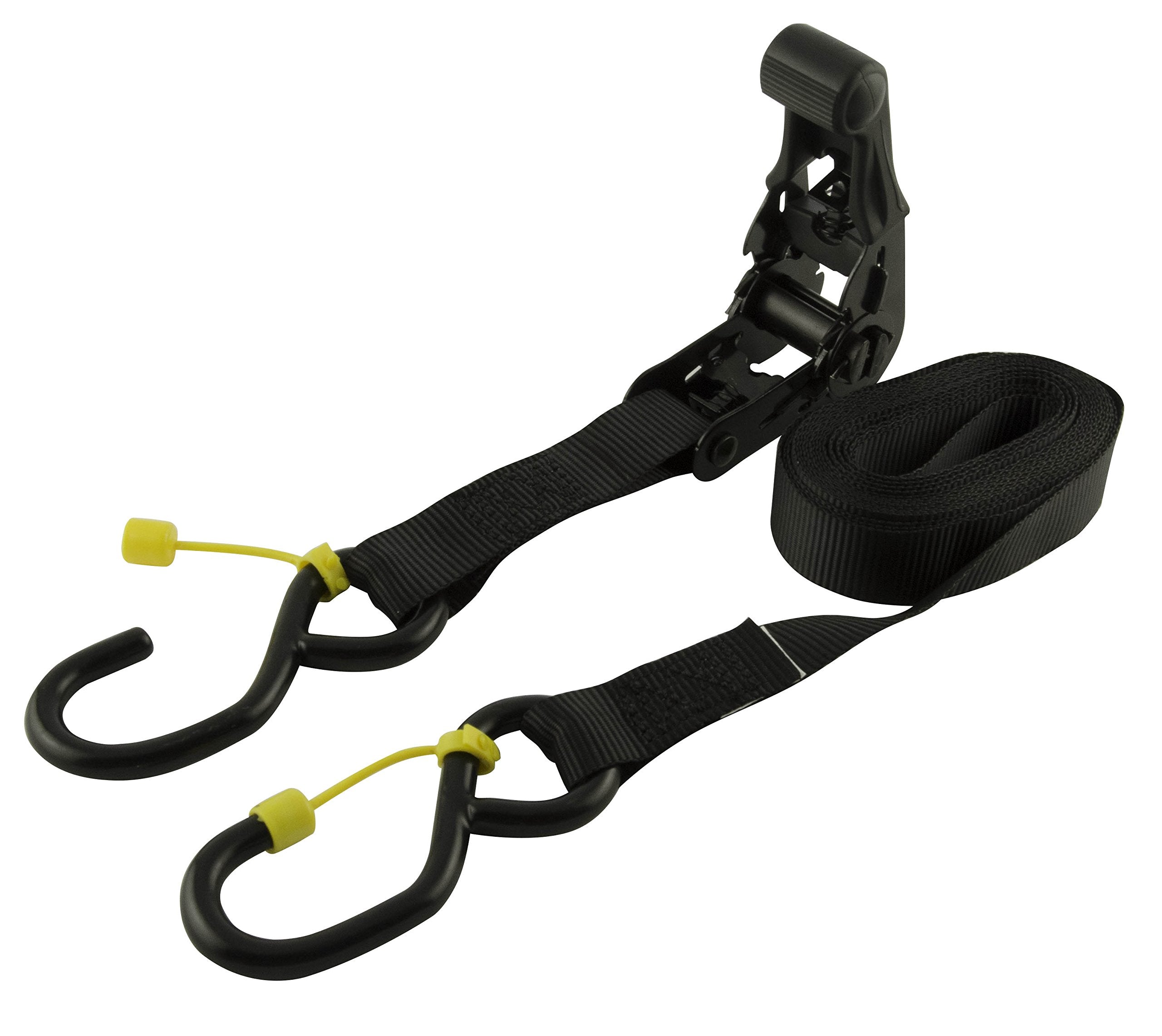 Soft Grip Erickson 01416 Ratcheting Tie Down Strap with Cap Locks, 4 Pack (1" X 15' Long, 1300lb Load Capacity)