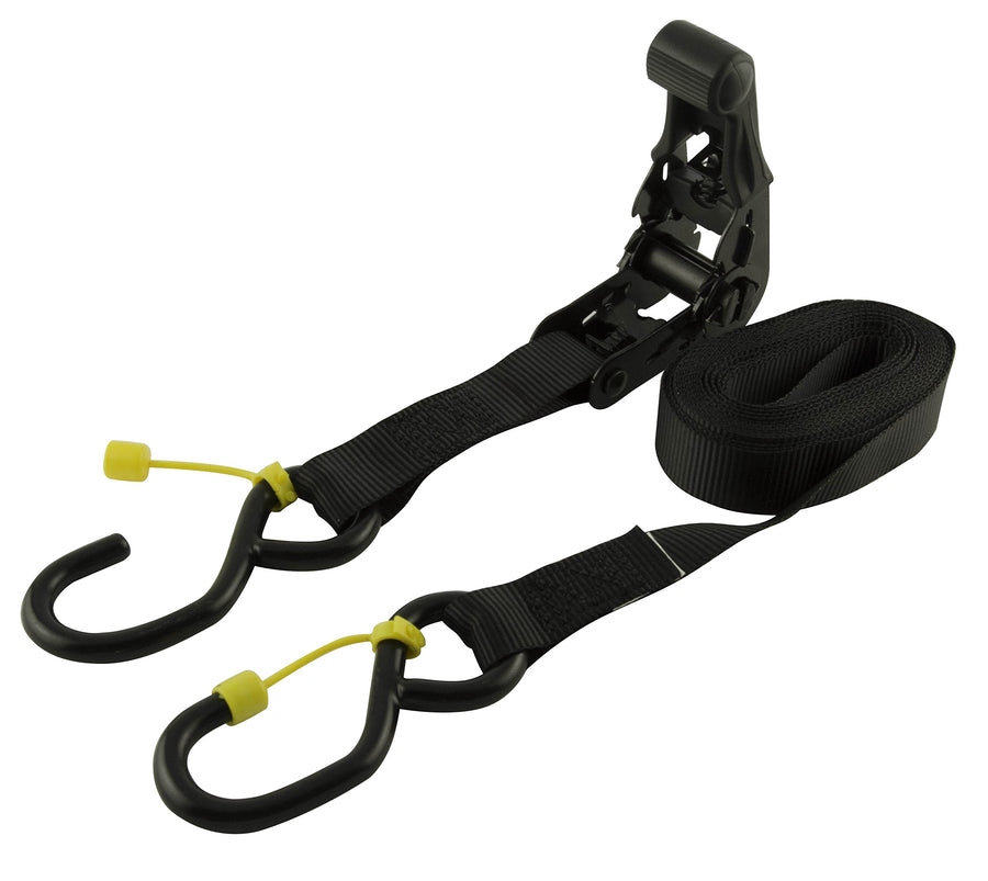 Soft Grip Erickson 01416 Ratcheting Tie Down Strap with Cap Locks, 4 Pack (1" X 15' Long, 1300lb Load Capacity)