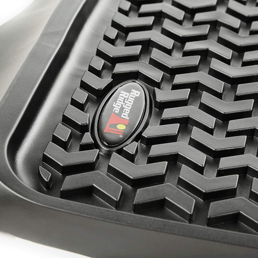 Rear Floor Liners Rugged Ridge for Ford F-150 | All-Terrain, Black | 82952.15 | Fits 2015-2020 Ford F-150/Raptor SuperCrew Cab