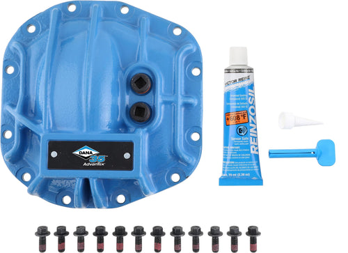 Spicer Nodular Iron 10053467 Rear Dana 35 and AdvanTEK Differential Cover Compatible with Select Wrangler JL - Blue