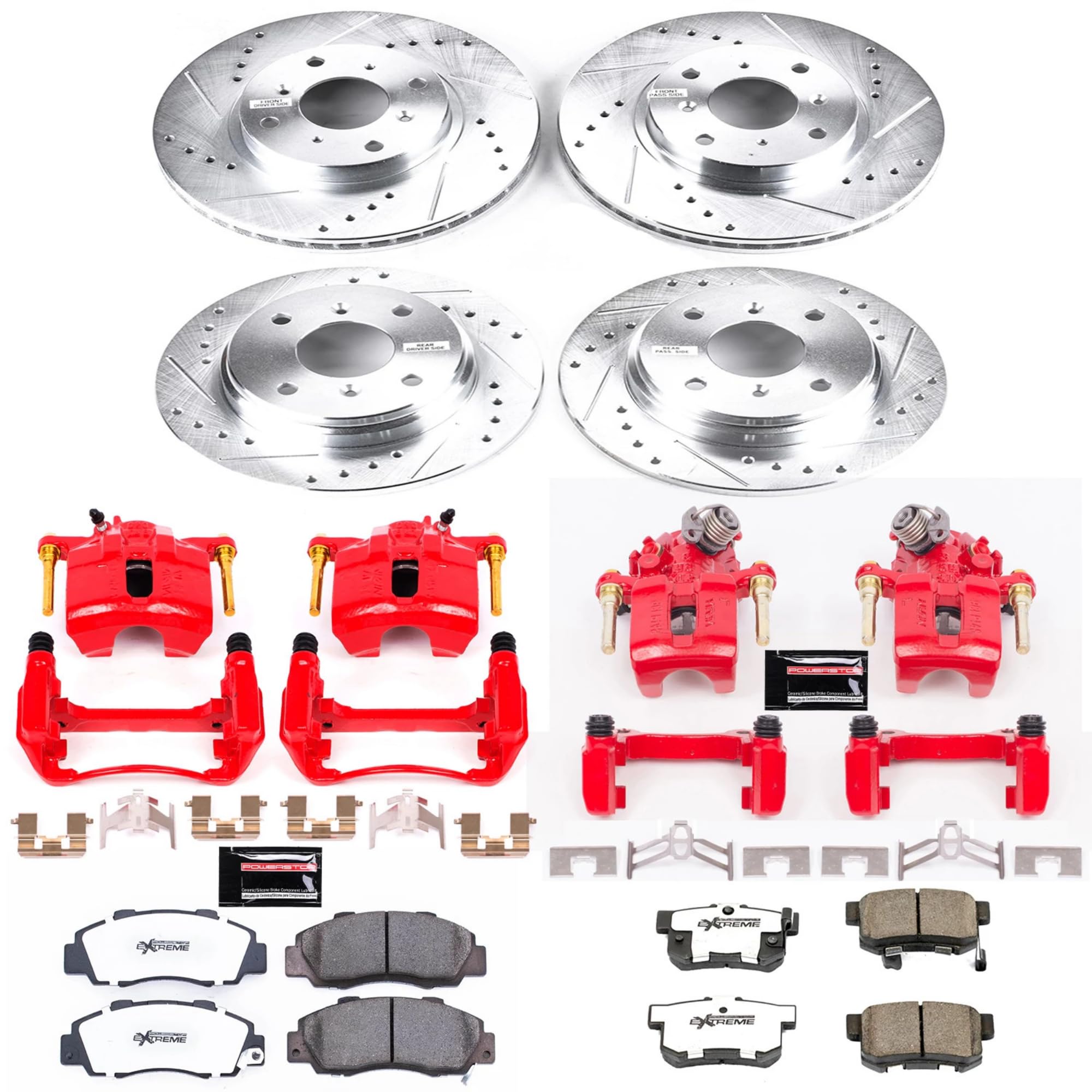 Power Stop Z26 KC1038-26 Front & Rear Street Warrior Brake Kit Honda For Honda Prelude 1993-1996 [Model Specific]