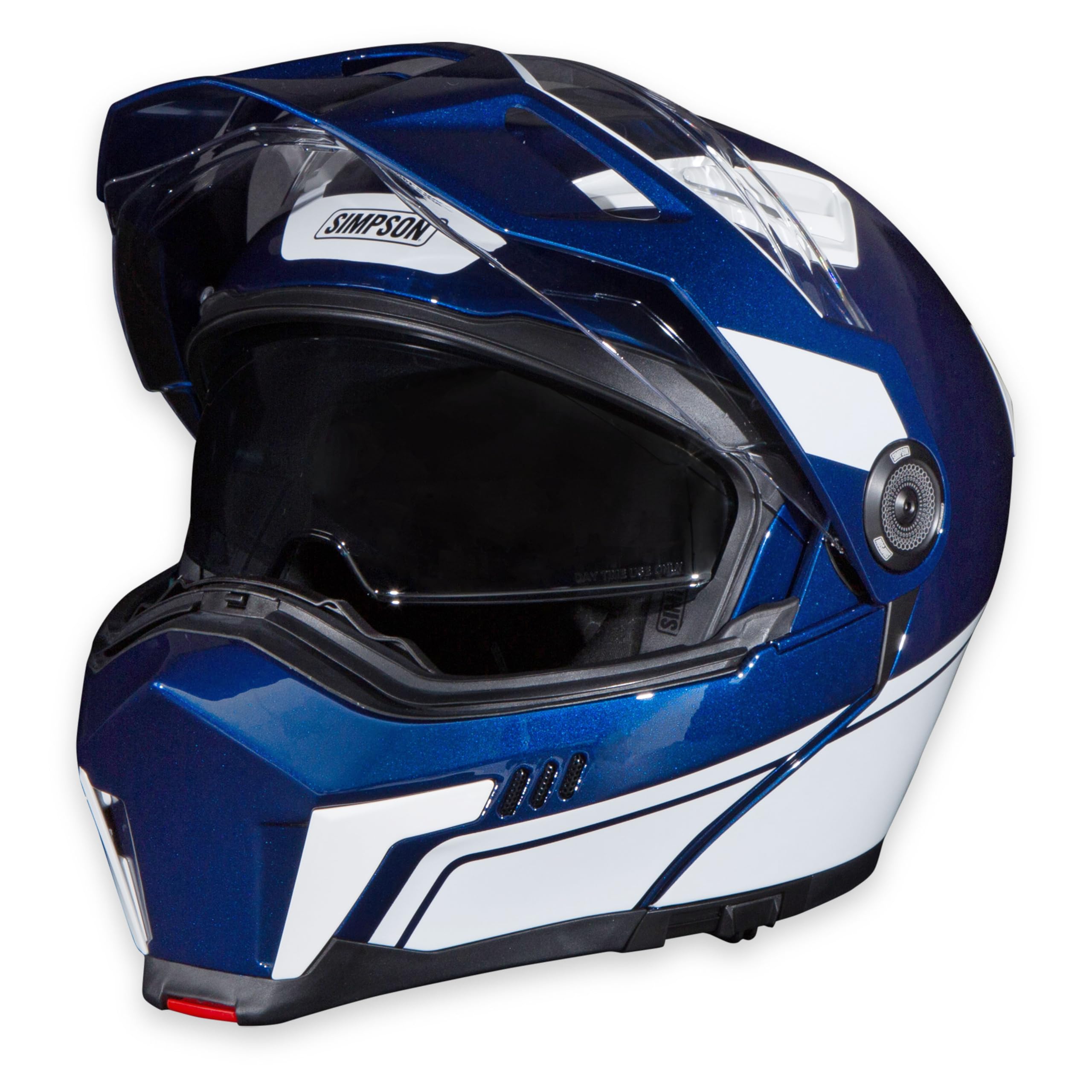 Simpson Bandit Journey Motorcycle Helmet - Blue/White - Medium | Off Road Dirt Bike UTV Motocross ATV | Modular Full-Face Flip Up | Clear Pinlock Anti-Fog Visor Shield | DOT ECE Certified (JBDUWMD)