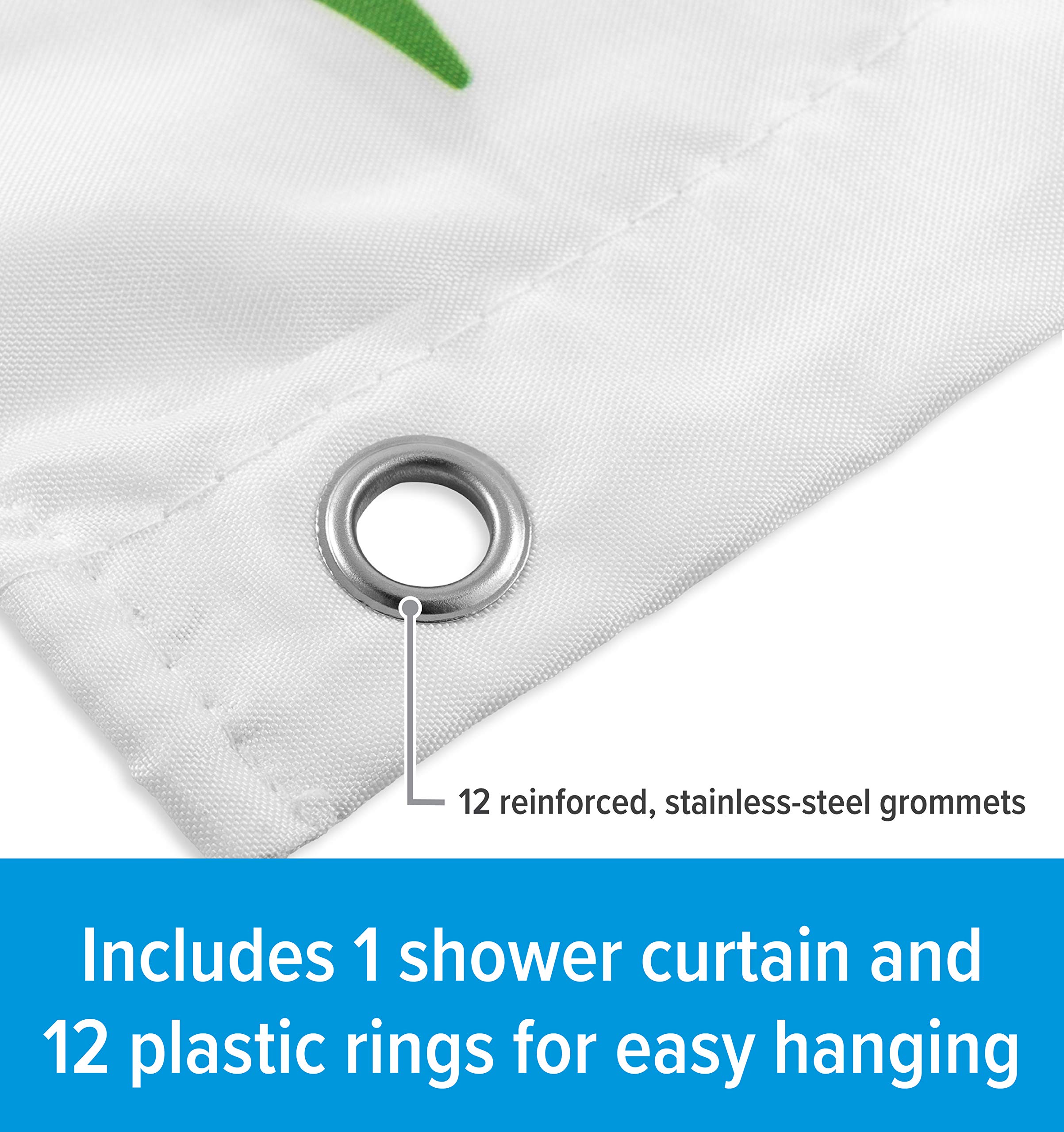 Camco RV-Sized Shower Curtain, Life is Better at The Campsite Features Map Design - Sized to Fit Most RV Showers - Includes (12) Plastic Rings (53245)