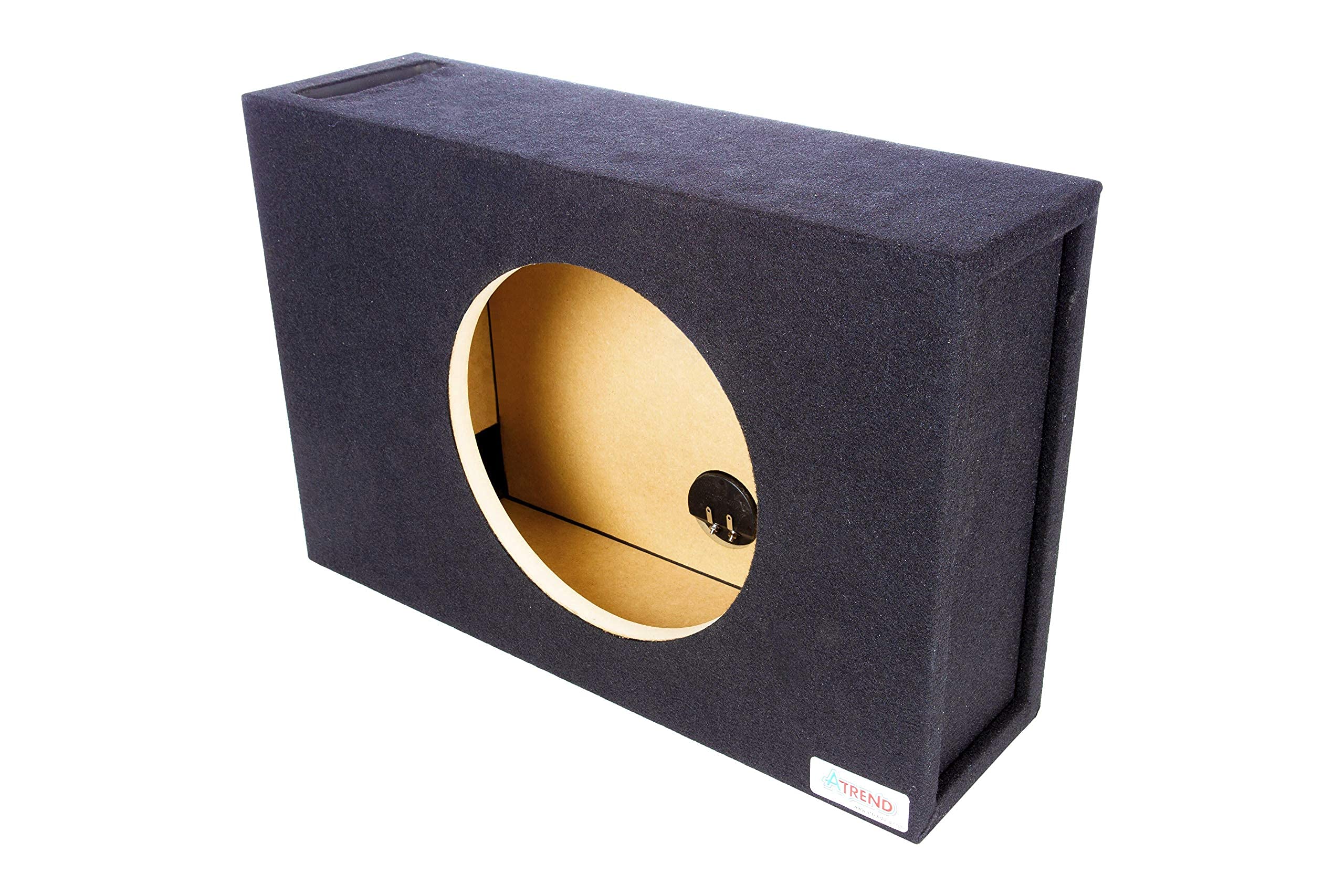 Atrend Single Vented 10" Bbox Subwoofer Enclosure- Pro Audio Tuned Car Subwoofer Boxes & Enclosures - Premium Subwoofer Box Improves Audio Quality, Sound & Bass - Nickel Finish Terminals