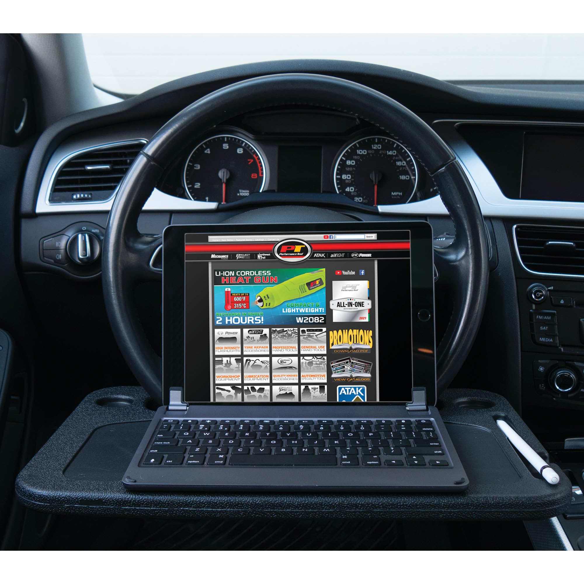 Steering Wheel Caddy Performance Tool W1283 Desk Top Organizer for Convenient Work and Play on the Go