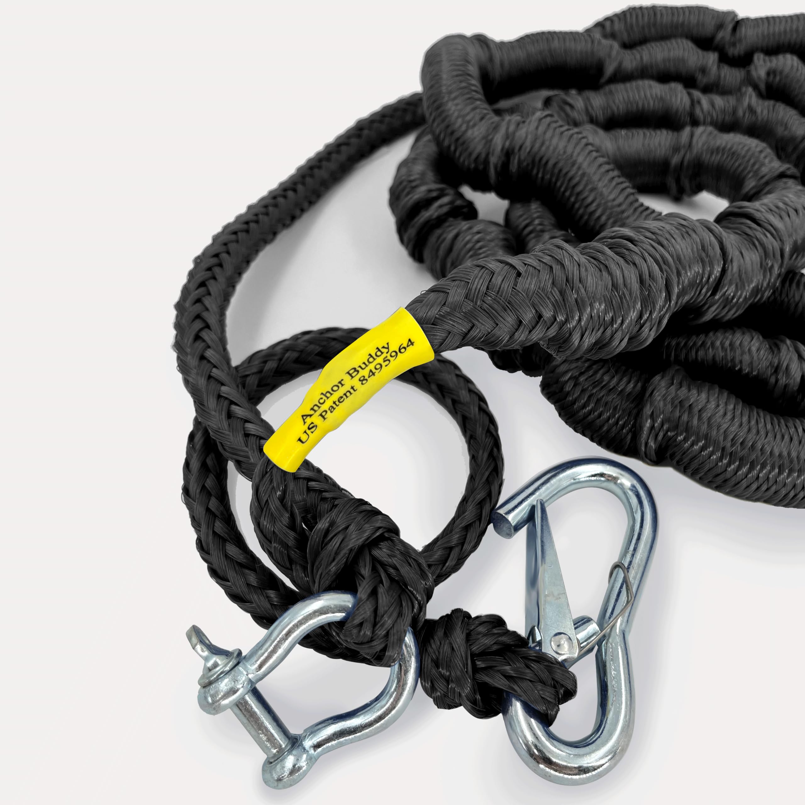 The Original Greenfield Anchor Buddy, Bungee Anchor Line for Boats. 14ft to 50ft Stretch. Elastic Anchor Rope, Anchor Line.