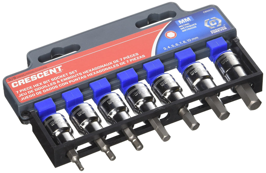 Crescent 3/8" Drive 7 Piece Hex Bit Metric Socket Set - CBSS1N