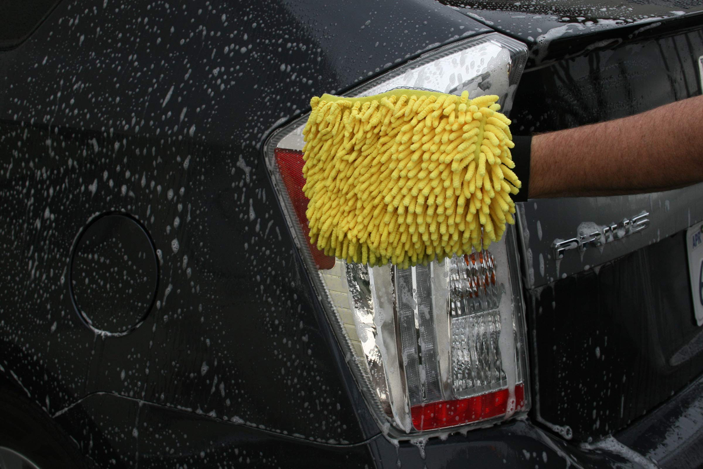 Microfiber Suds Maker Carrand 45320 Long Chenille Wash Mitt, Yellow