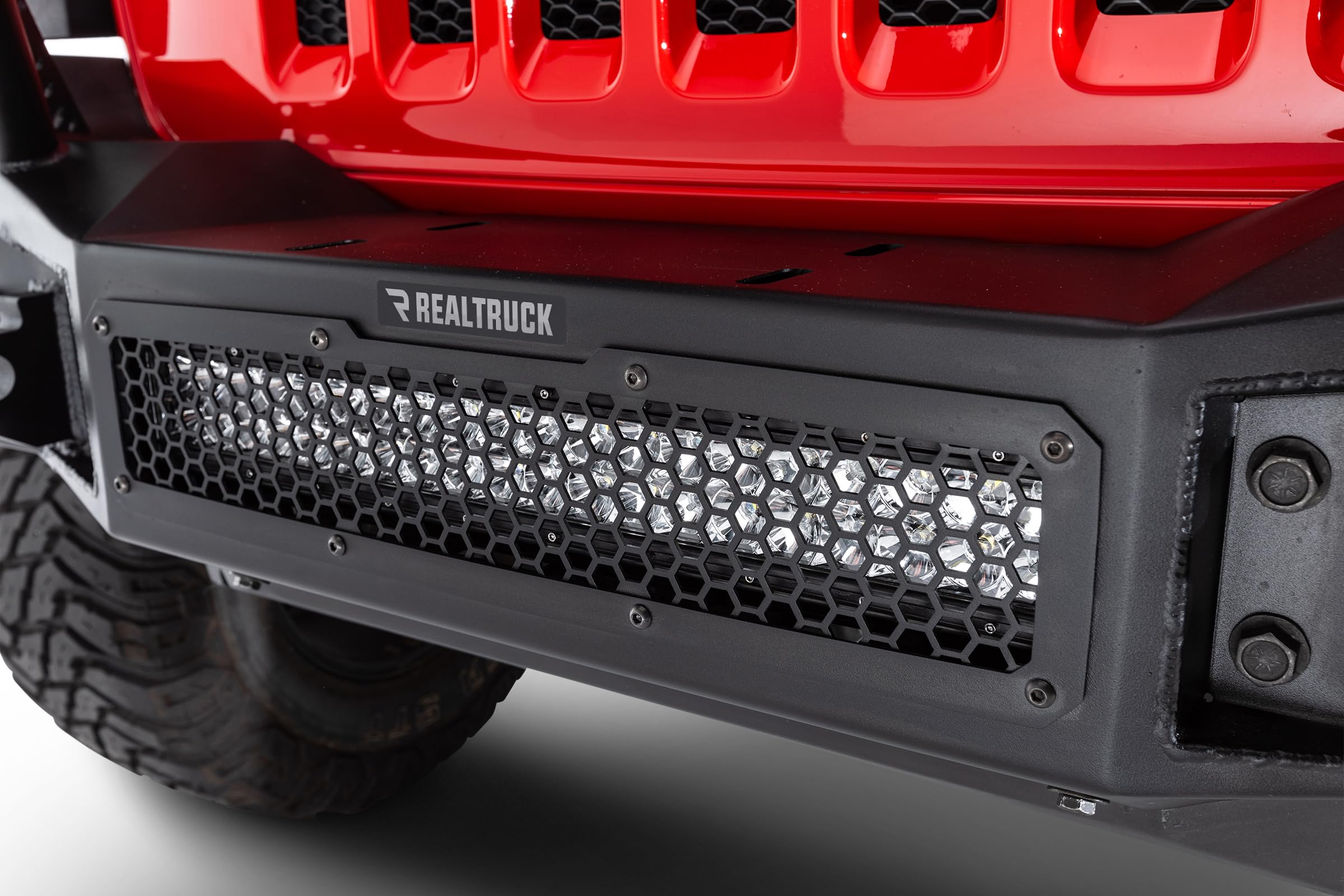 Rockline Go Rhino Full Width Front Bumper w/ Overrider | Galvanized Steel, Textured Black | 331201T | Fits 2007 - 2024 Jeep Wrangler JL, JLU, JK, JKU, Gladiator JT, 2-Door or 4-Door
