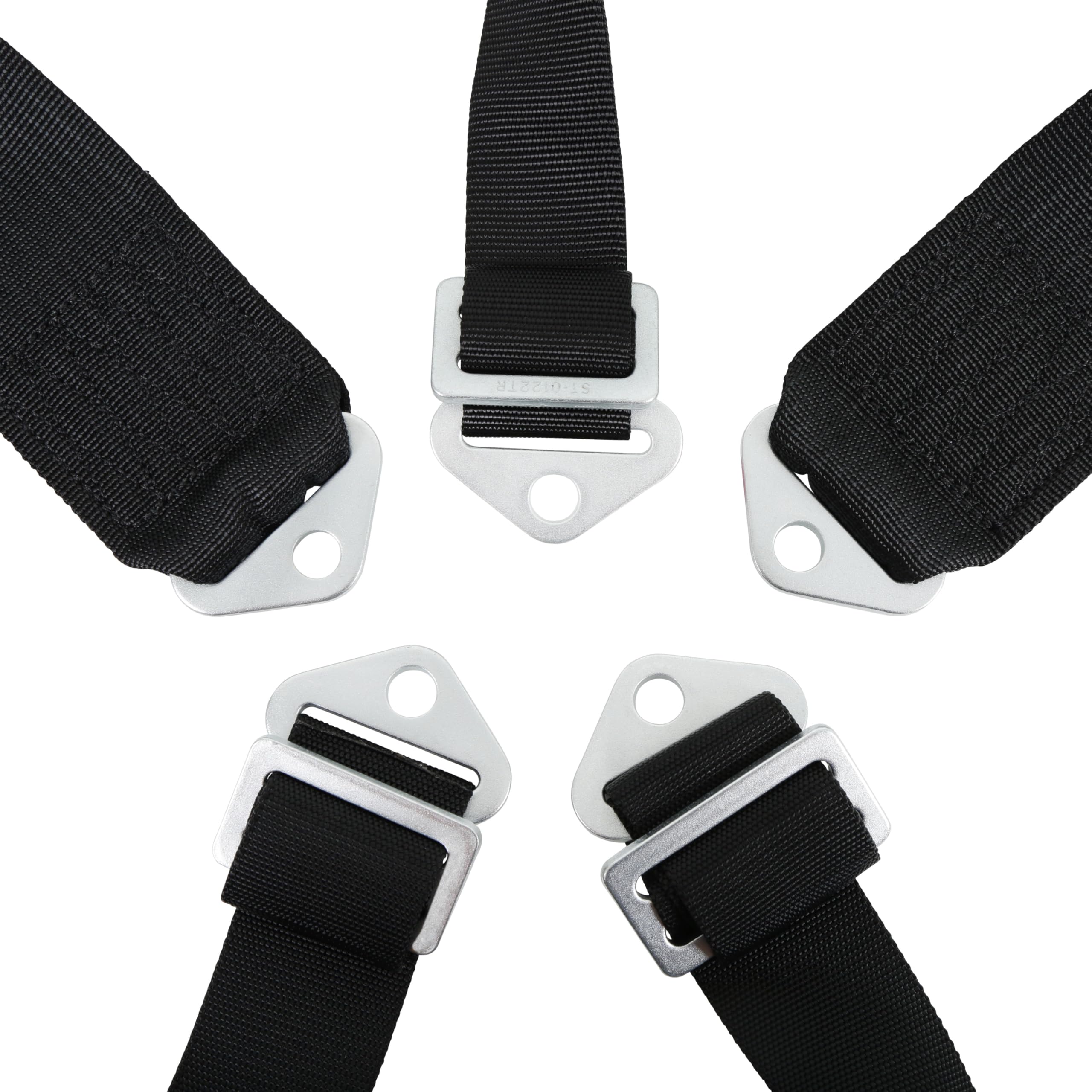SIMPSON 29063BKH Safety Harness - 5 Point - Latch and Link - SFI 16.1 - Pull Down Adjust - Bolt-in - Individual Harness - Black - Kit