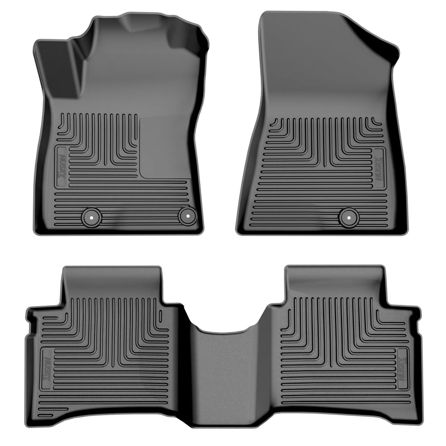 Husky Liners Floor Mats Weatherbeater | Fits 2023-2025 Kia NIRO, Hybrid | Front & 2nd Row, 3-pc Black - 96791