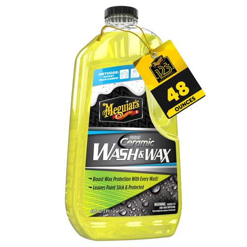 Hybrid Ceramic Wash & Wax Meguiar's - Sophisticated Car Wash Gently Cleans and Adds Shine and Slickness While Boosting Paint with Hybrid Ceramic Wax and Extreme Water Beading - 48oz