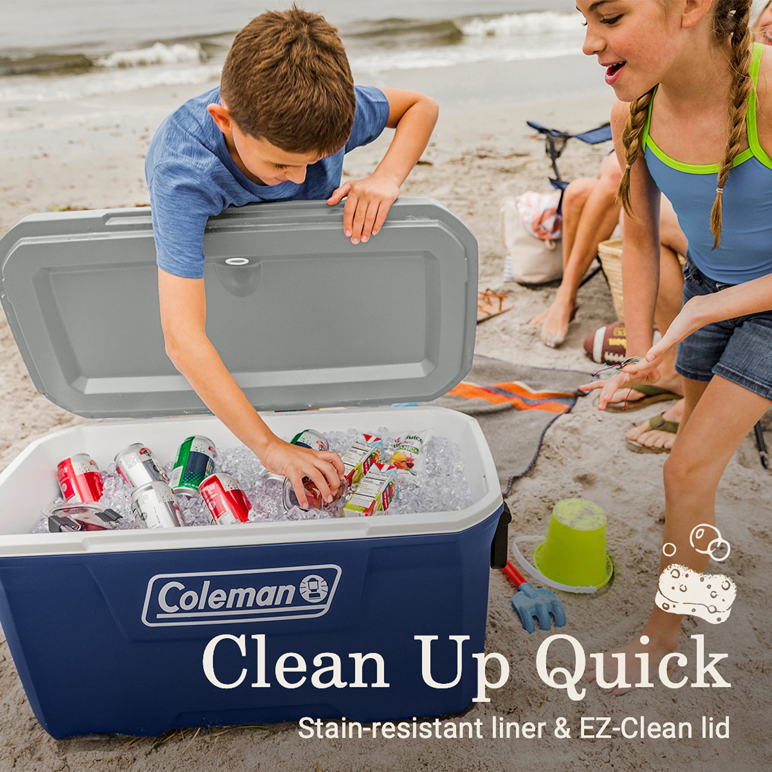Coleman Insulated Classic Series Portable Cooler, Leak-Resistant Outdoor Hard Cooler Keeps Ice up to 5 Days, 52/70/120/150 Quart