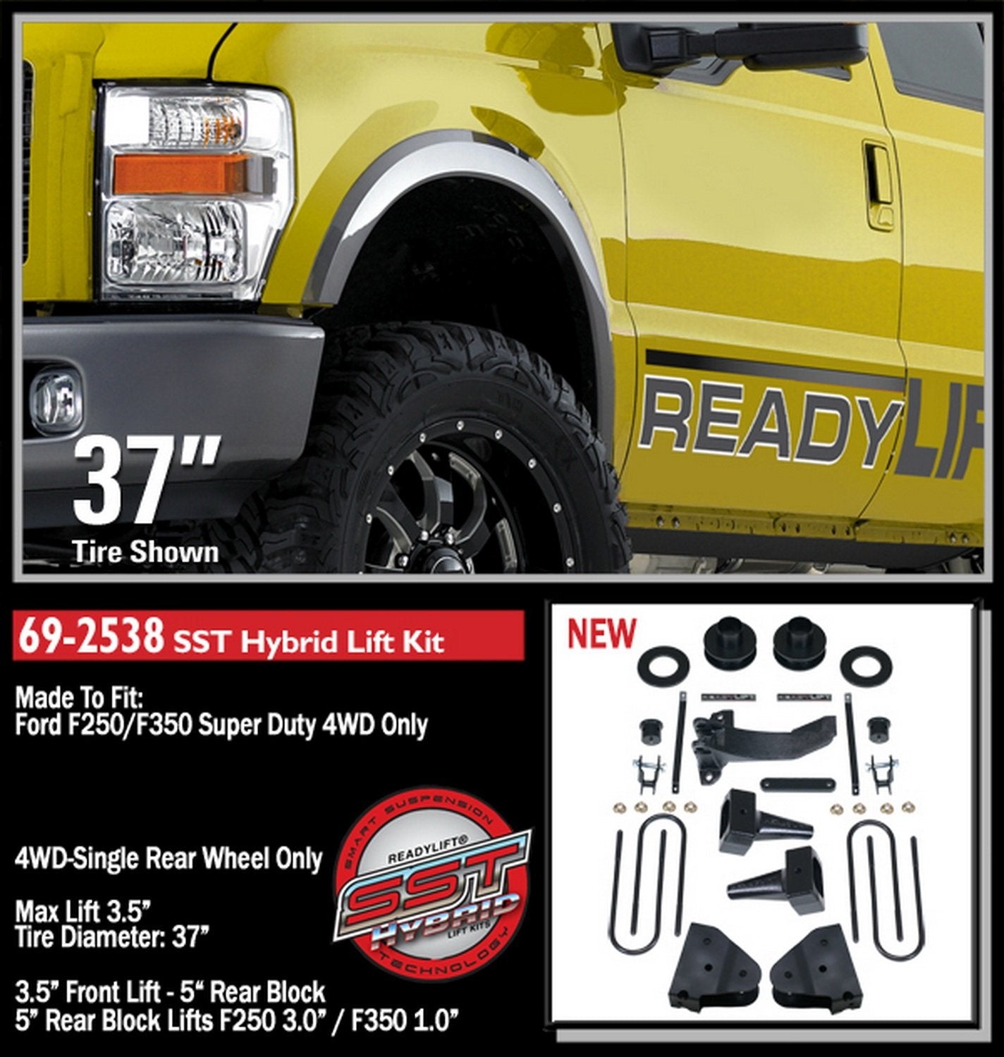 3.5" Lift Readylift for F2/350 05-7, Silver
