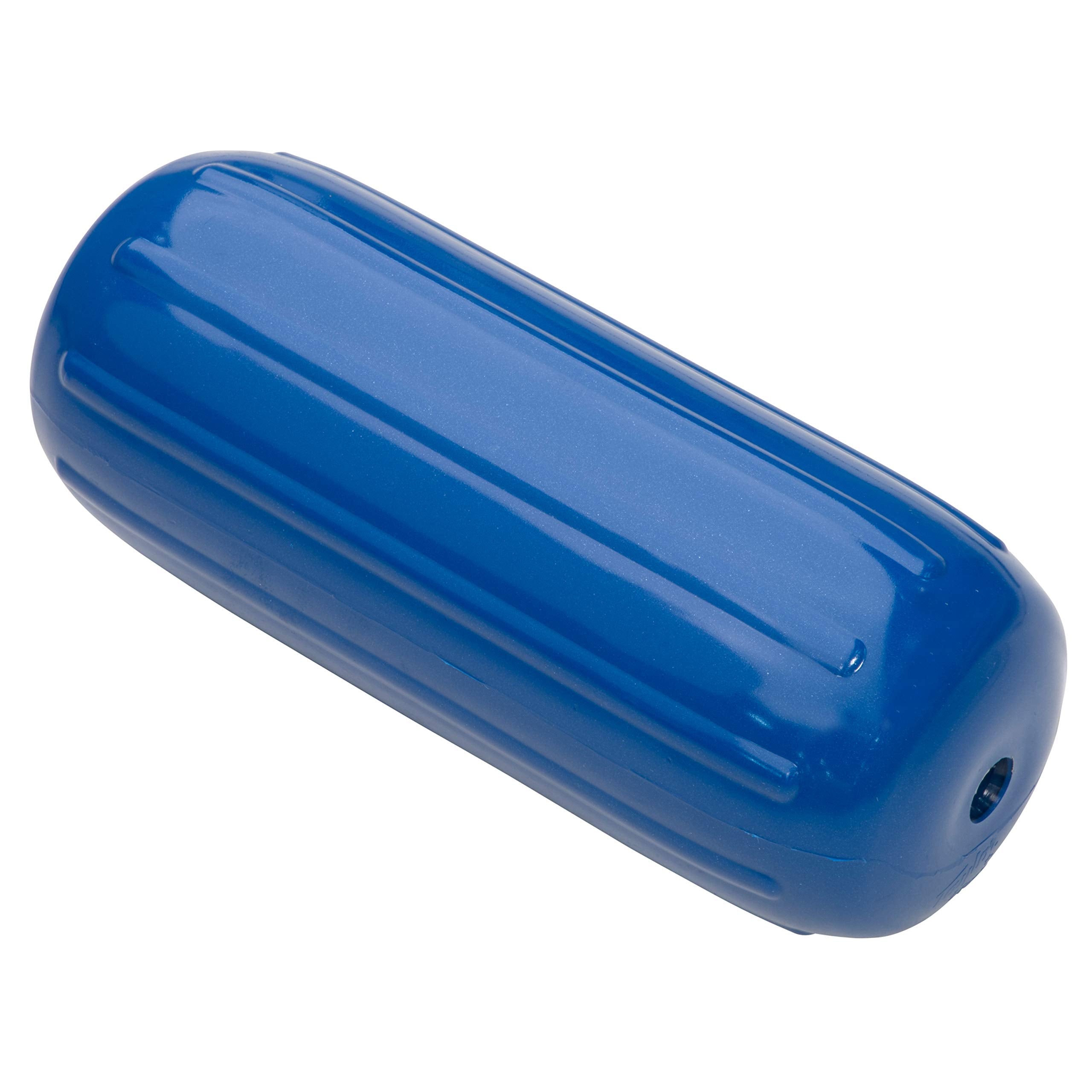 Taylor Made Big B Inflatable Boat Fender, Mid Atlantic Blue (6" x 15") Fits End-to-End Line Passage 5/8" Rope, Hangs Horizontally or Vertically, Ribbed, Needle Valve, Marine-Grade Vinyl - 41025