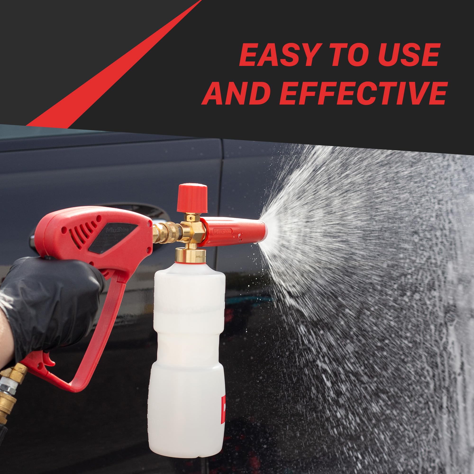 Maxshine Snow Foam Cannon Universal w/Wall Mount - 1/4” Quick Connect Premium Foam Gun for Pressure Washer, Ideal for Car, Home, Boat, Motorcycle & RV Wash - Premium Auto Detailing Accessories