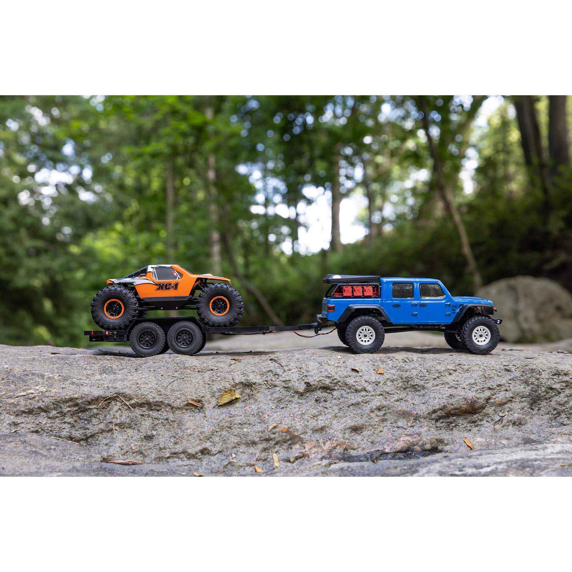 Axial Flat Bed Vehicle Trailer SCX24 with LED Taillights:1/24th, AXI00009