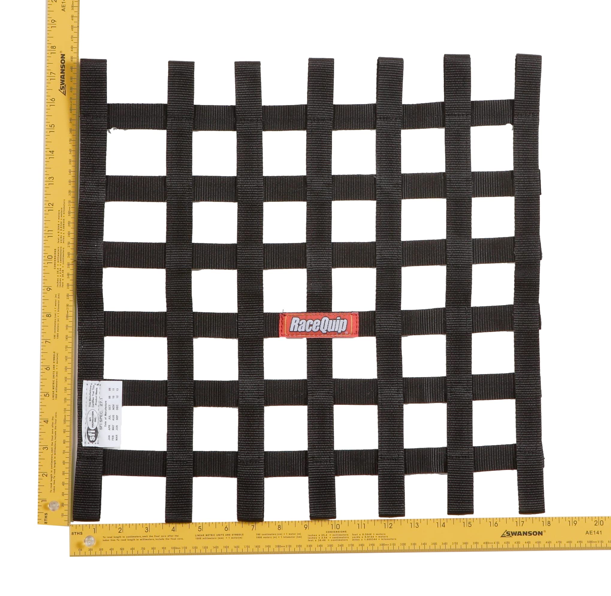 726003RQP RaceQuip® Window Net SFI 27.1-1 in Webbing - 18 in Square - Black