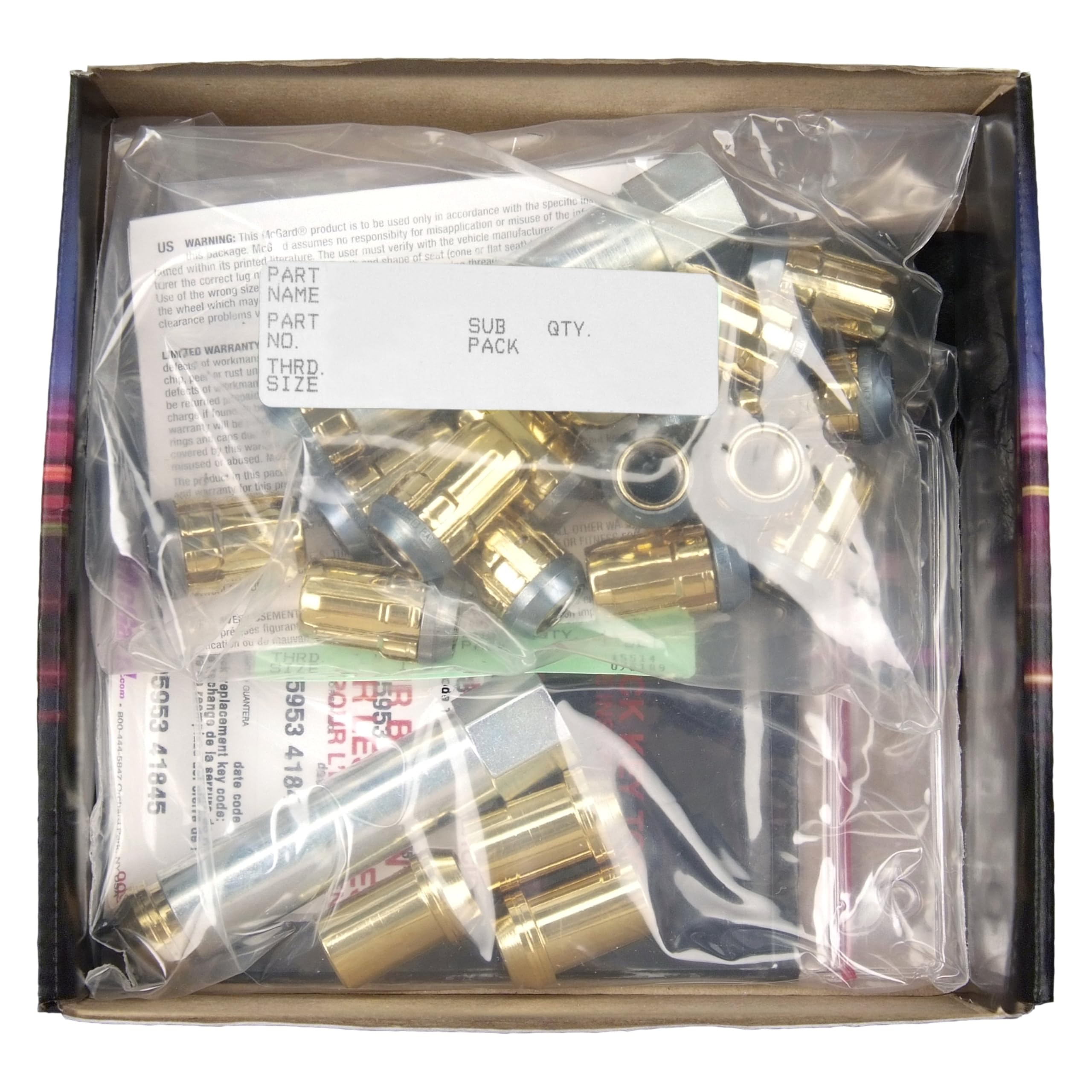 SplineDrive McGard 65457GD Chrome/Gold Wheel Installation Kit (M12 x 1.5 Thread Size) - for 4 Lug Wheels
