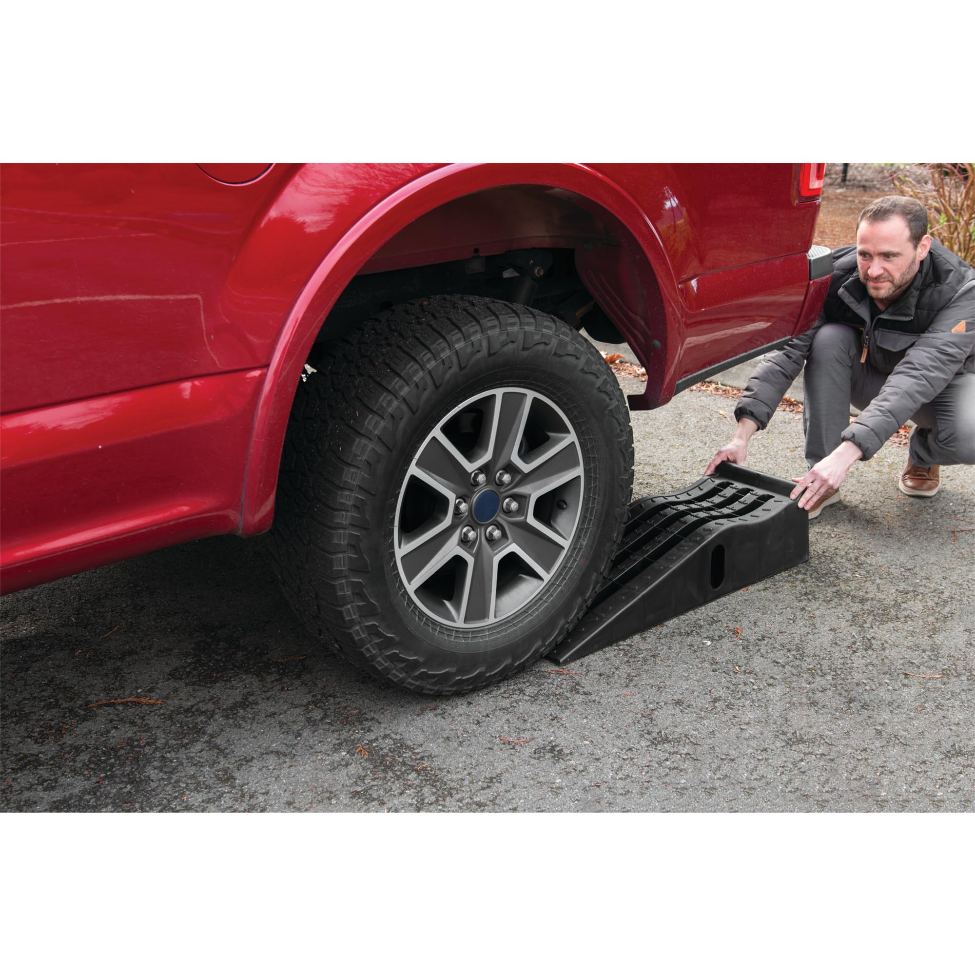 W41013 Performance Tool Vehicle Ramps, 13,000 lbs. GVW Capacity, Heavy Duty Polypropylene with Slip-Resistant Rubber Feet, 6-1/4-Inch Lift Height, Works with Low Clearance Vehicles