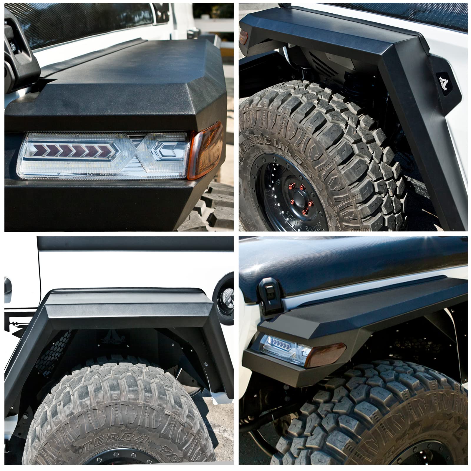 NIXON Front Fender Flares OFFROAD Compatible for Jeep Wrangler JL 2018 2019 2020 2021 2022 2023 2024 2025