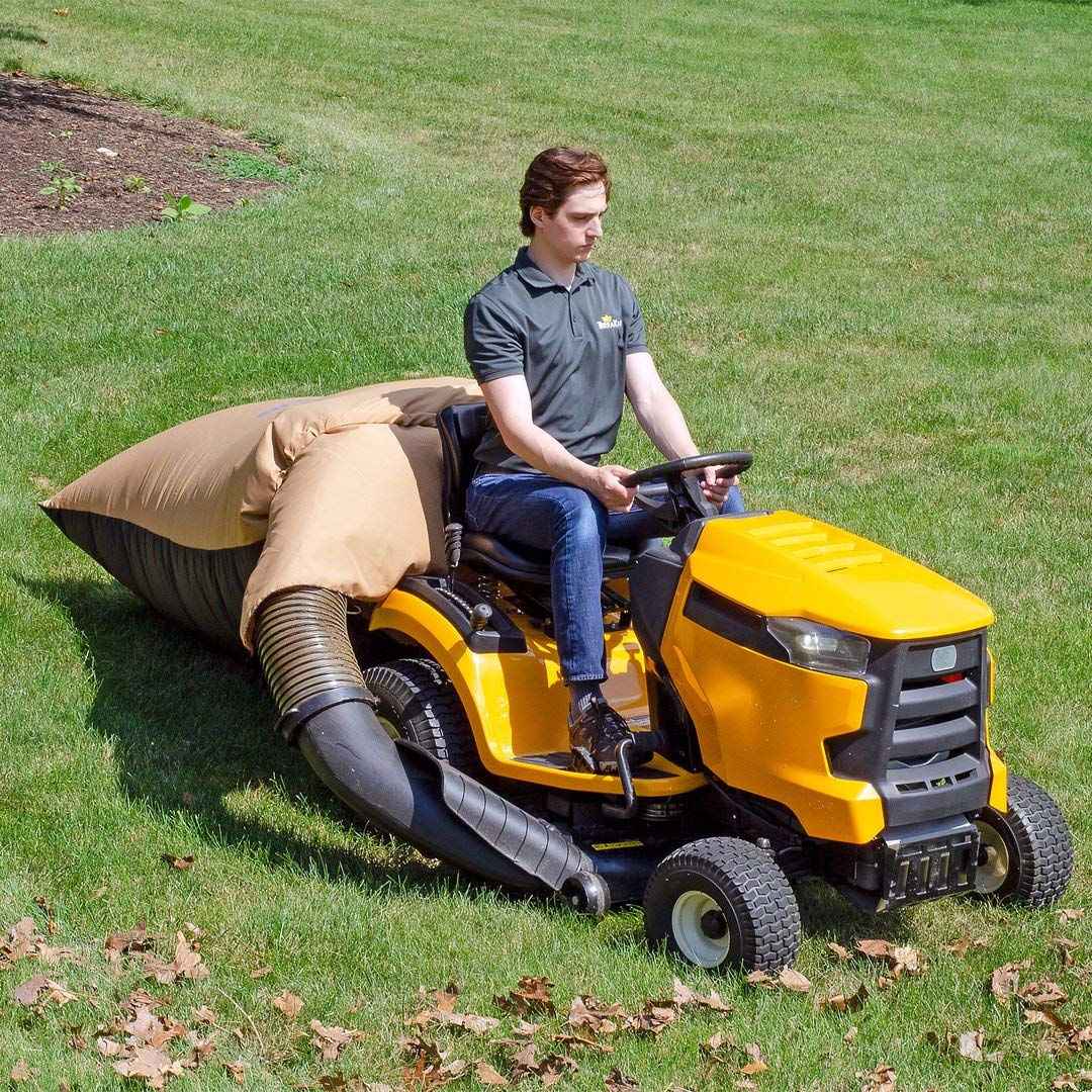 54 Cu. Ft. Pro Leaf Bag TerraKing - 120-inch Opening – For 2 Bag Material collection systems – Ride-On Lawnmowers - Heavy Duty Material – Nylon Bottom - Fast & Easy Leaf Collection [ST95084], Tan