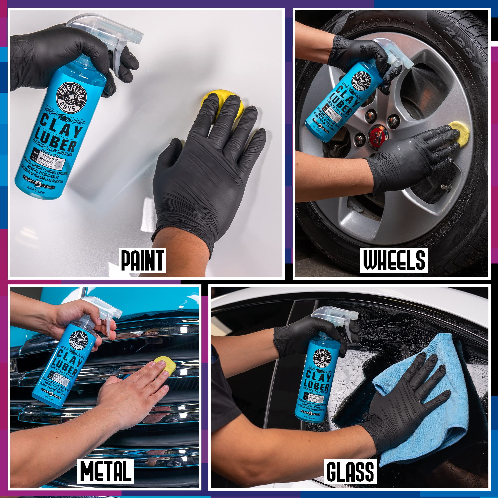 Clay Bar Kit Chemical Guys - Complete System - Clay Bar and Luber Combo with Accessories for Smooth Paint Finish - Removes Embedded Dirt, Overspray, and Fallout - 6 Item Kit