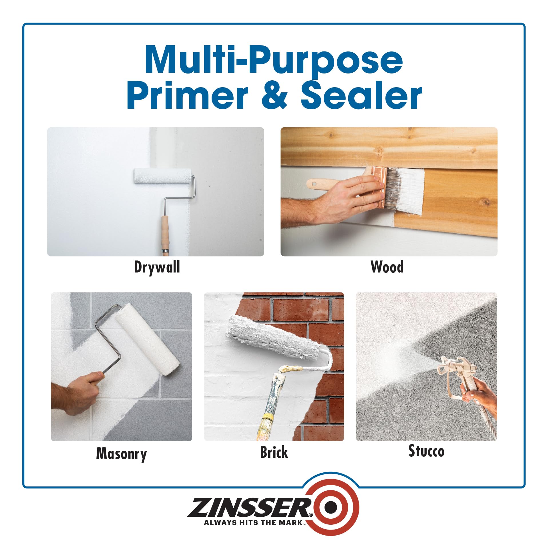 HIDZ Zinsser Multi-Purpose Primer and Sealer, Quart, Flat White
