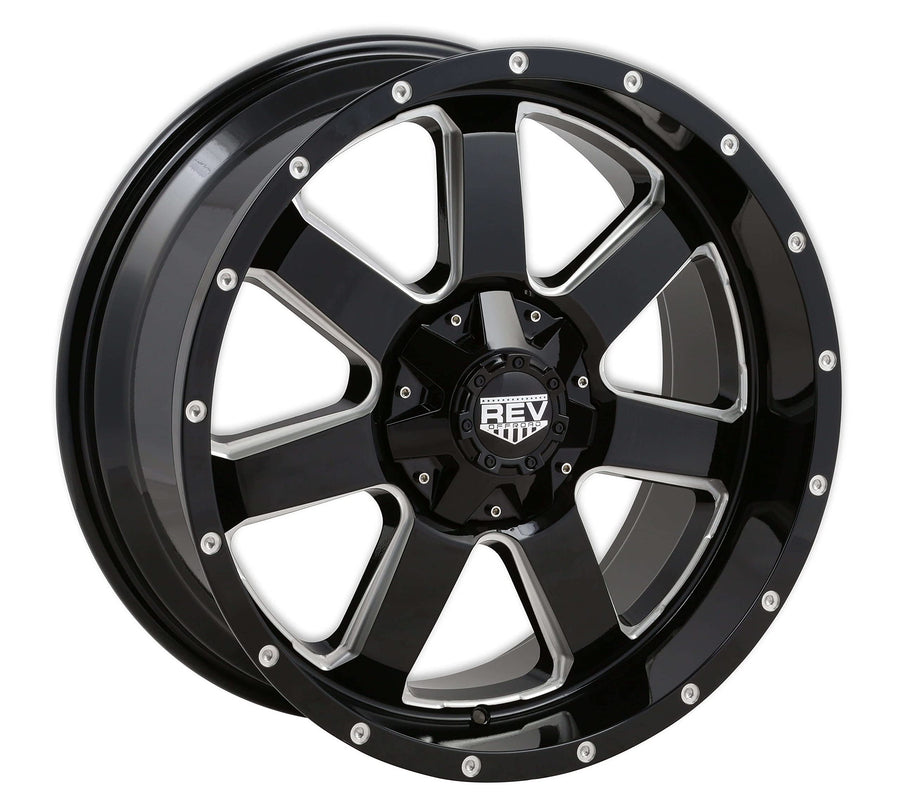 885 Offroad Series REV Wheels 20x9, 6x135/6x139.7, 12 MM Offroad Styling Wheels, Model 885M-2903512 | Aluminum Wheels in a Milled Finish with Gloss Black Inserts 6-Bolt Pattern