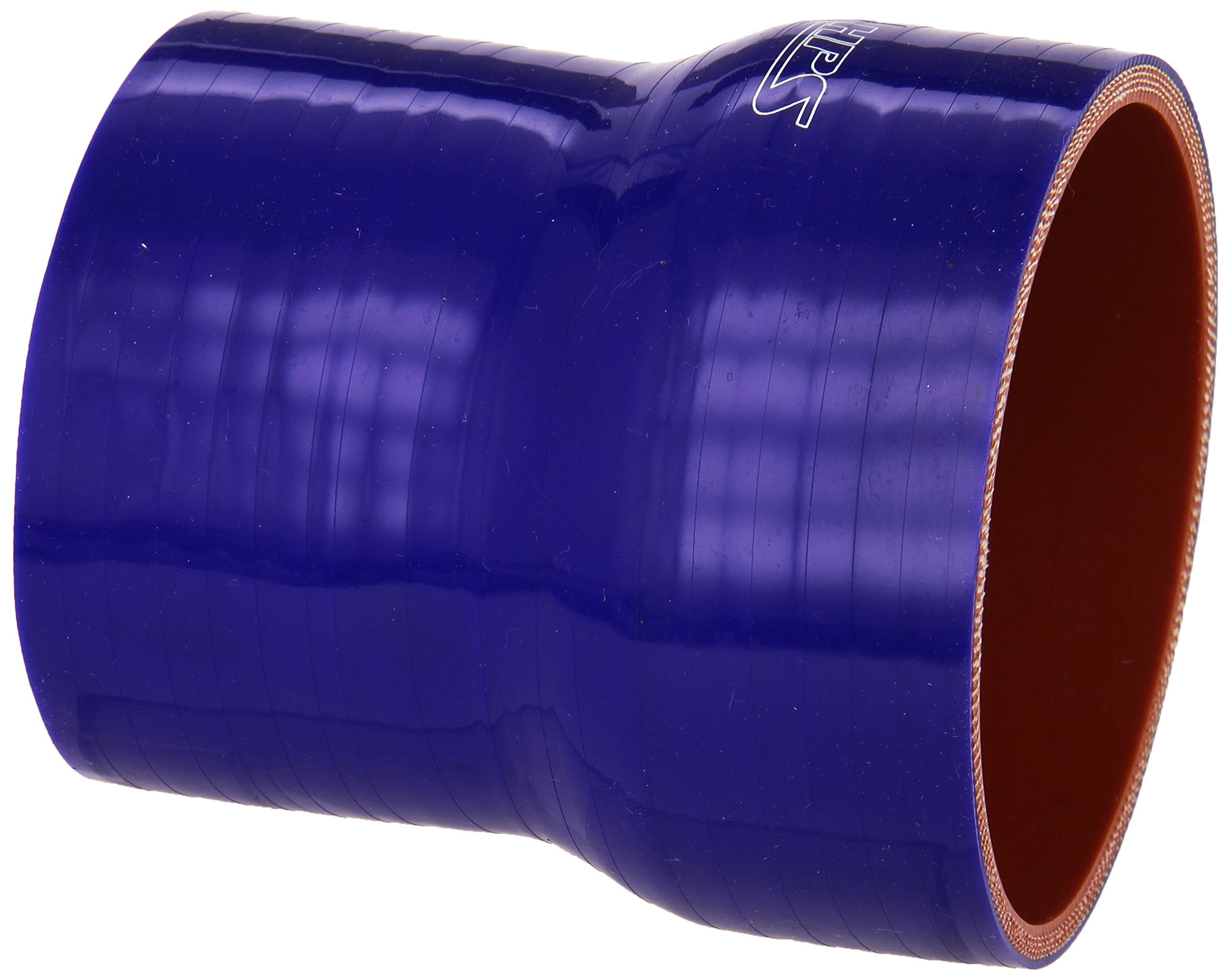 HPS HTSR-300-350-L4-BLUE High Temperature 4-ply Silicone Reducer Coupler Hose, 50 PSI Maximum Pressure, 4" Length, 3" > 3-1/2" ID, Blue