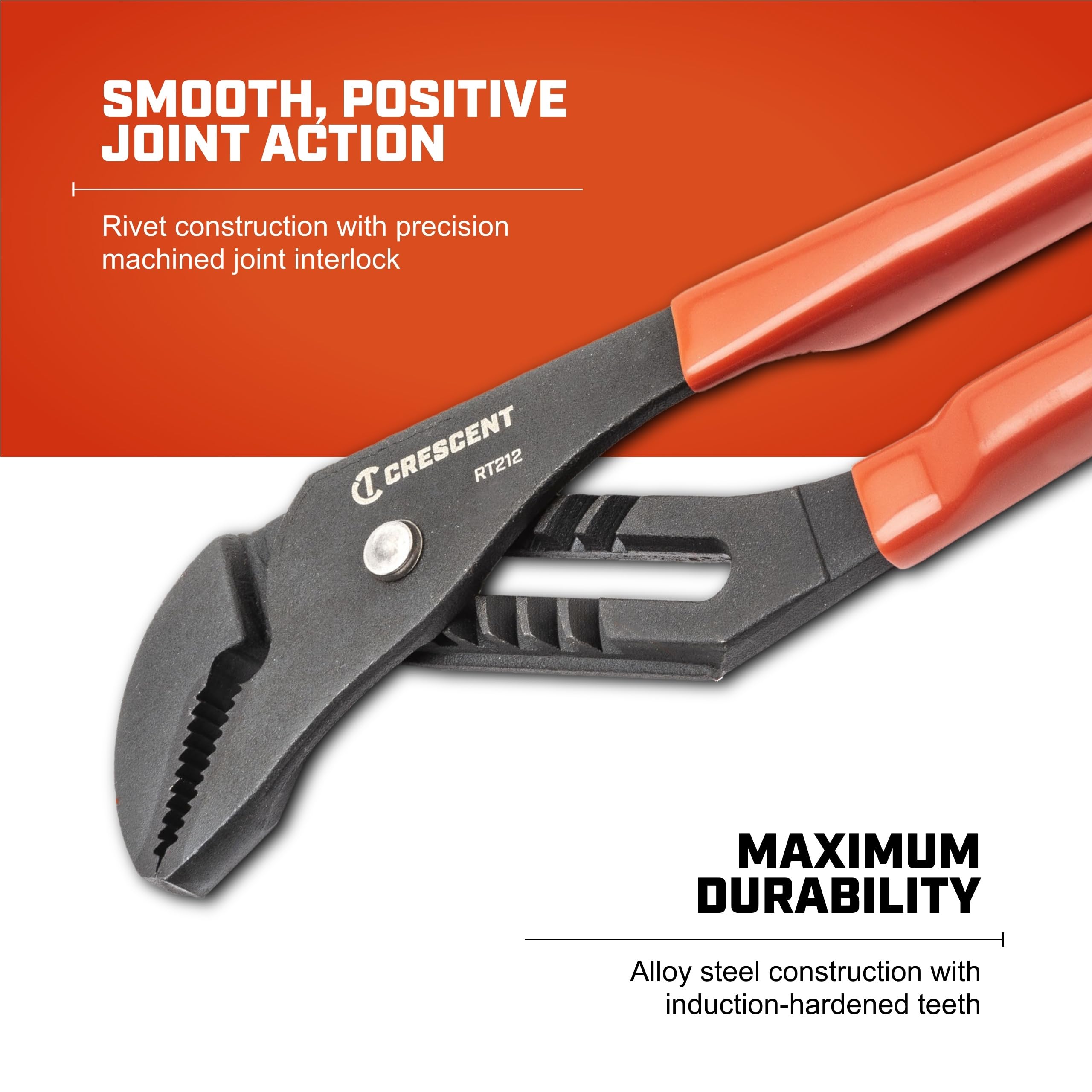 Crescent 16" Dipped Handle Straight Jaw Tongue & Groove Pliers - Adjustable Tool for Home Improvement & Plumbing Tasks - Black Oxide Finish - RT216CVN-06