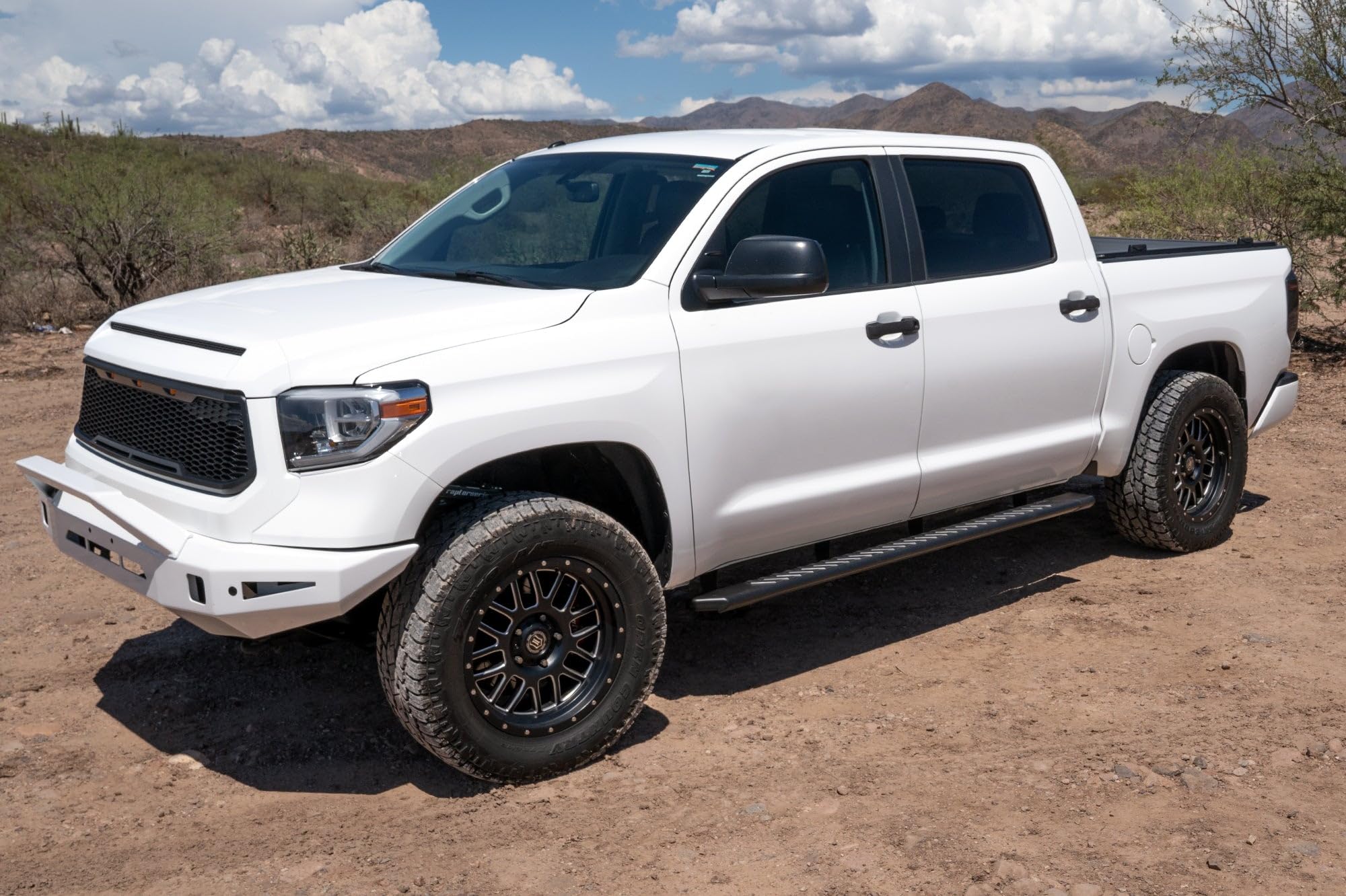 Running Boards Raptor Series Steps 5in OEM Style Full Tread Black Aluminum Compatible with 05-23 Tacoma Double Cab