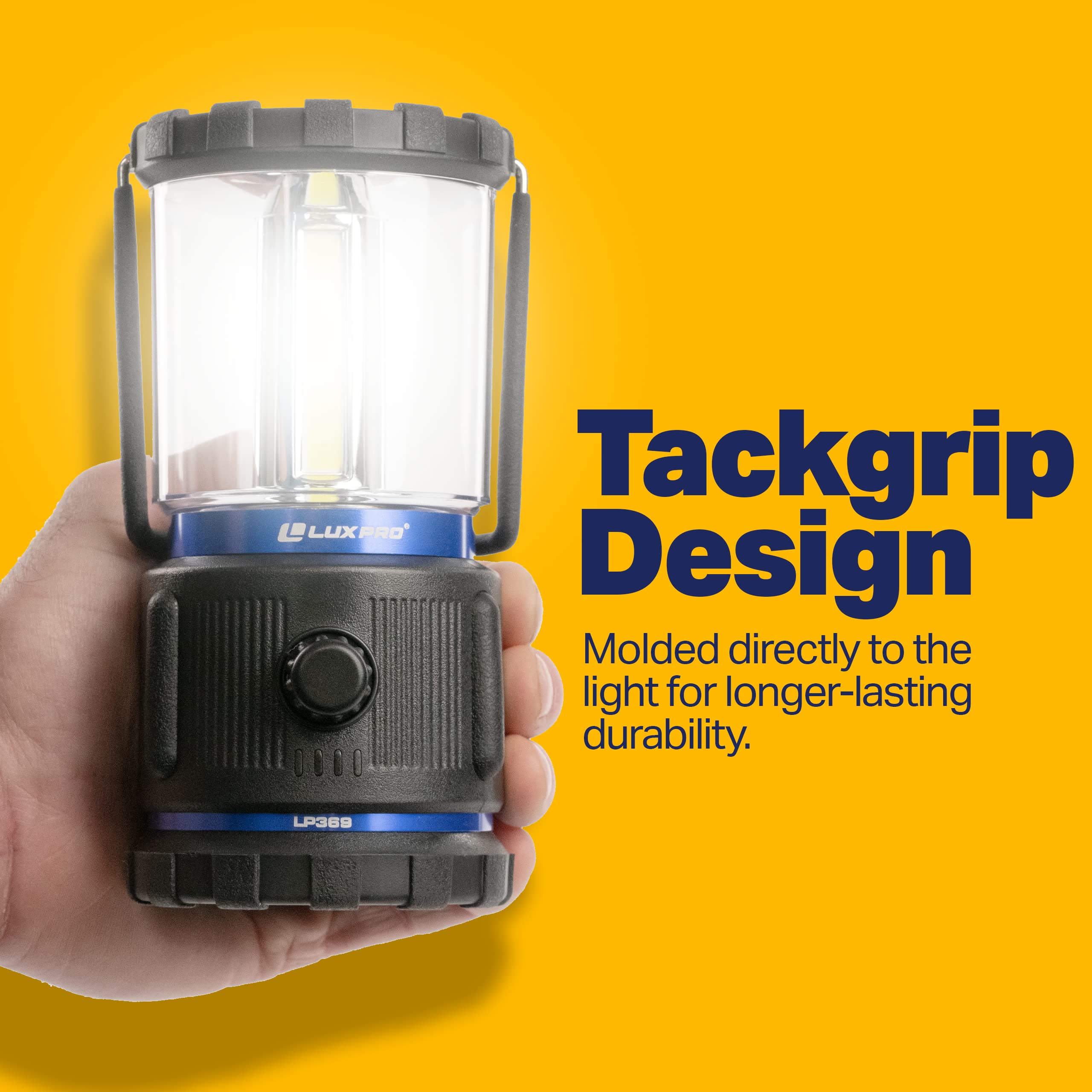 750 Lumen LUXPRO 3C Rugged LED Lantern - Battery Powered for Up to 90 Hours of Use - Dimmable LED Light with IPX4 Water-Resistant Rating