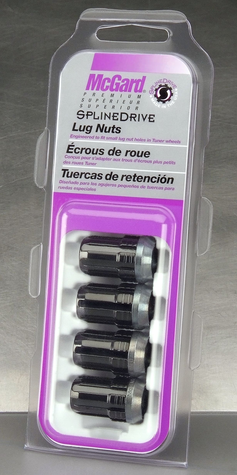 McGard Black SplineDrive 65354BK Lug Nuts (M12 x 1.25 Thread Size) - Set of 4, 4 Lug Nuts